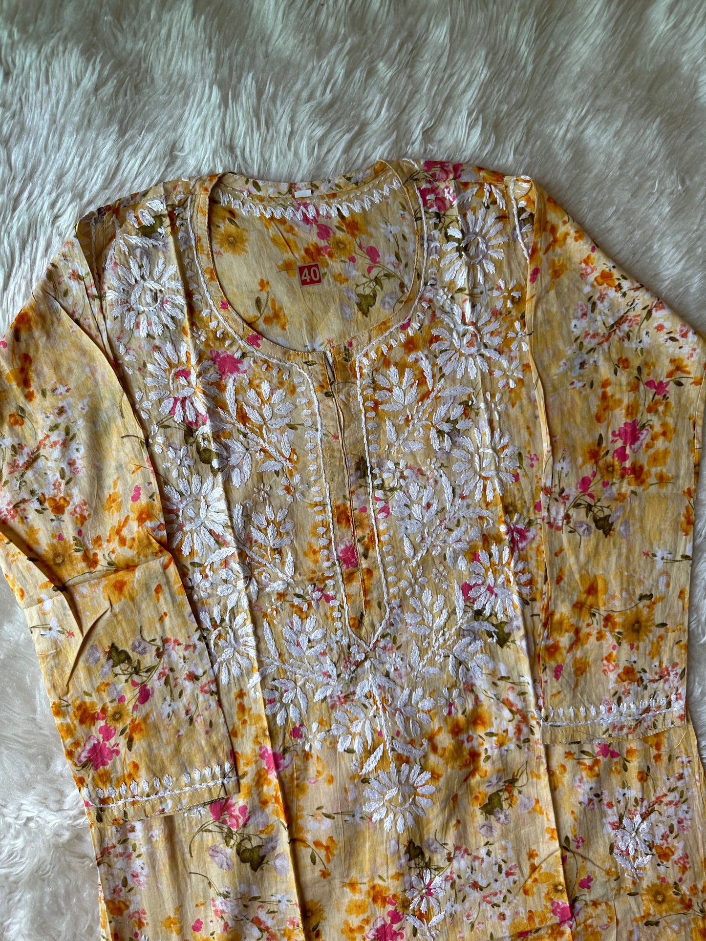 Mul Cotton Chikankari kurti
