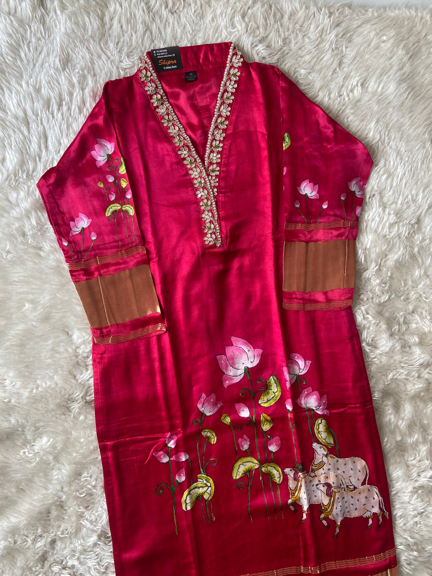 Gazi Silk Kurti Pant Dupatta Set