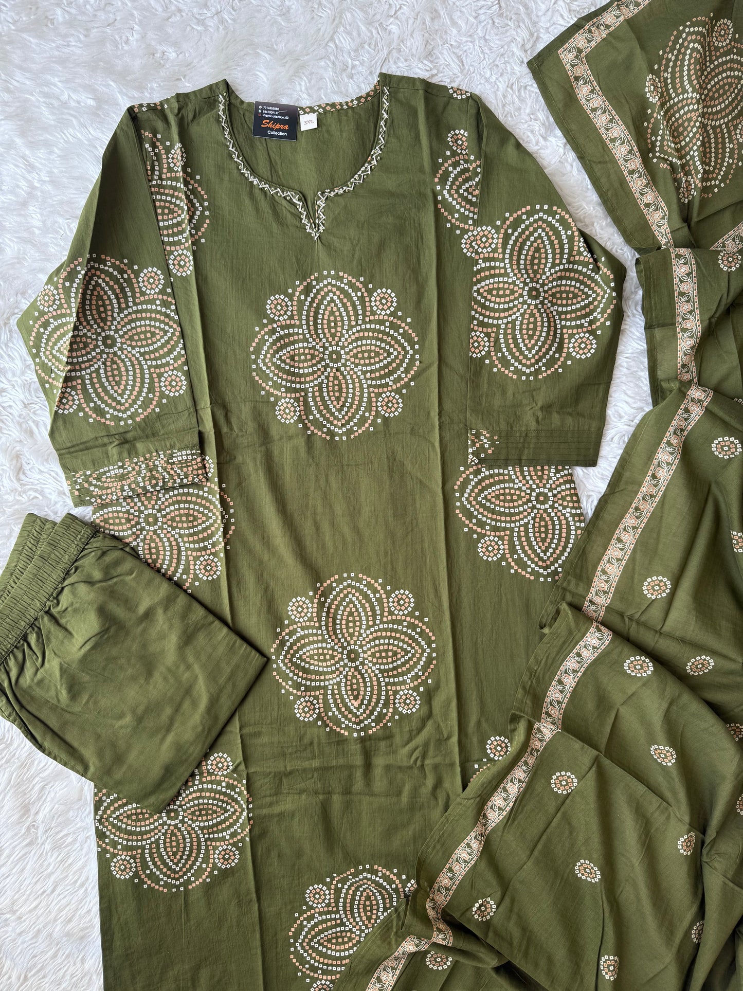 Premium Cotton Kurti Pant Dupatta Set