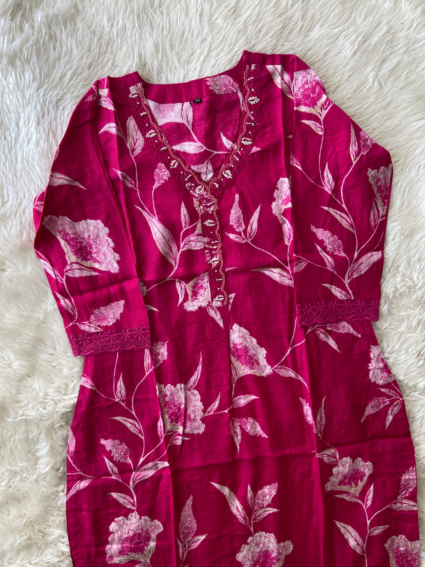 Mul Silk Kurti Pant Set