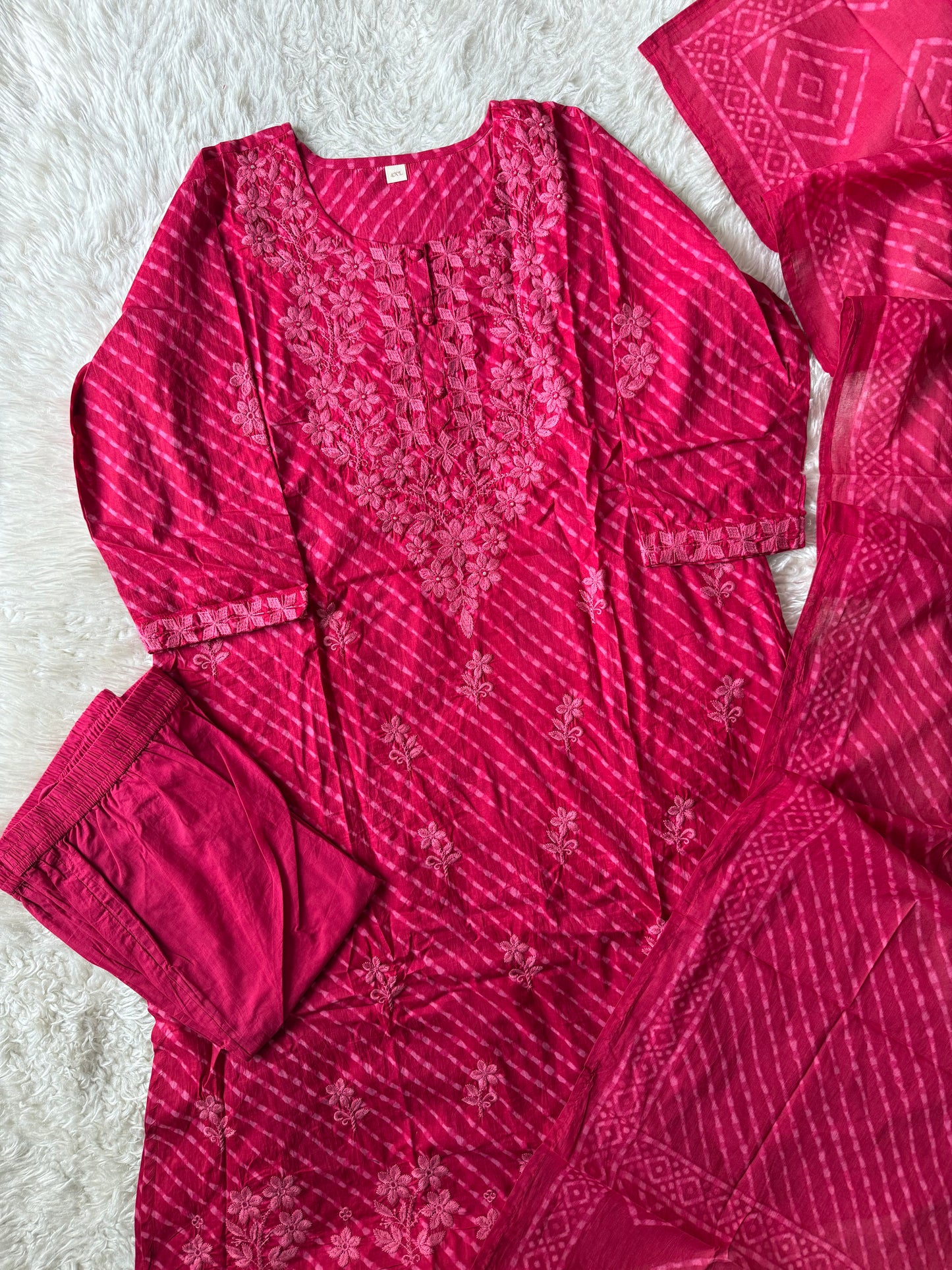 Premium Cotton Kurti Pant Dupatta Set