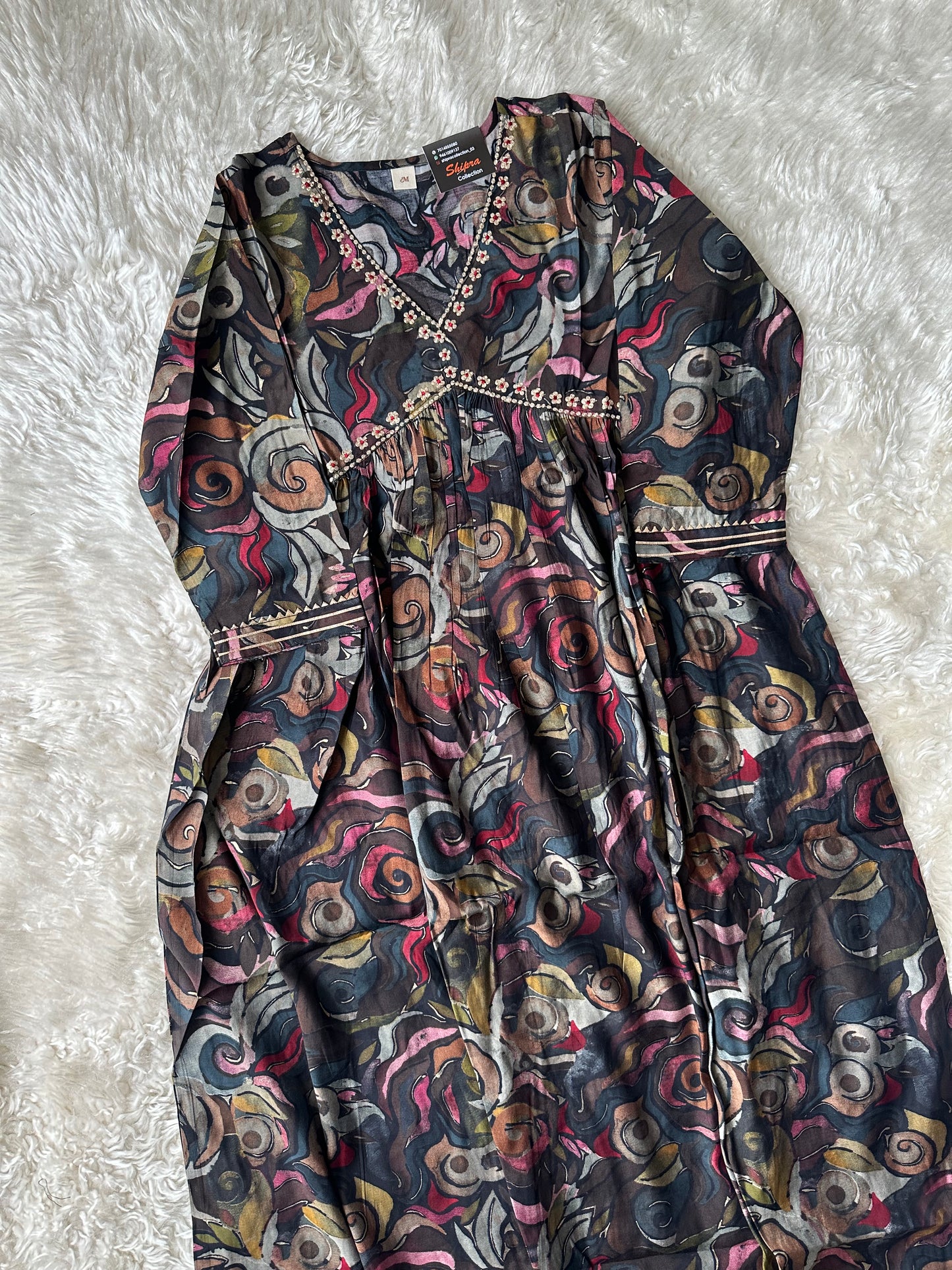 Pure Muslin Silk Alia Kurti Pant Set