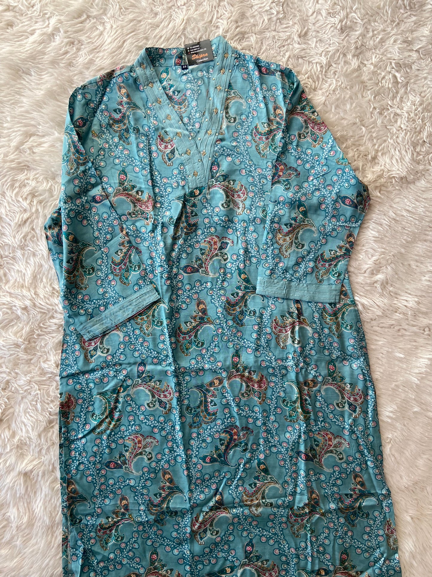 Premium Muslin Silk Kurti Pant Dupatta Set