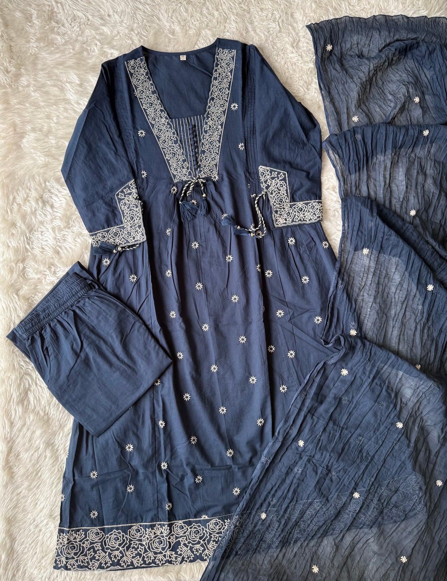 Premium Cotton Kurti Pant Dupatta Set