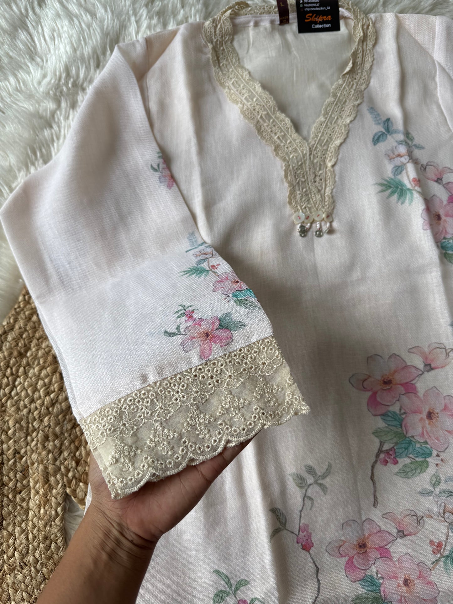 Linen Kurti Pant Dupatta Set