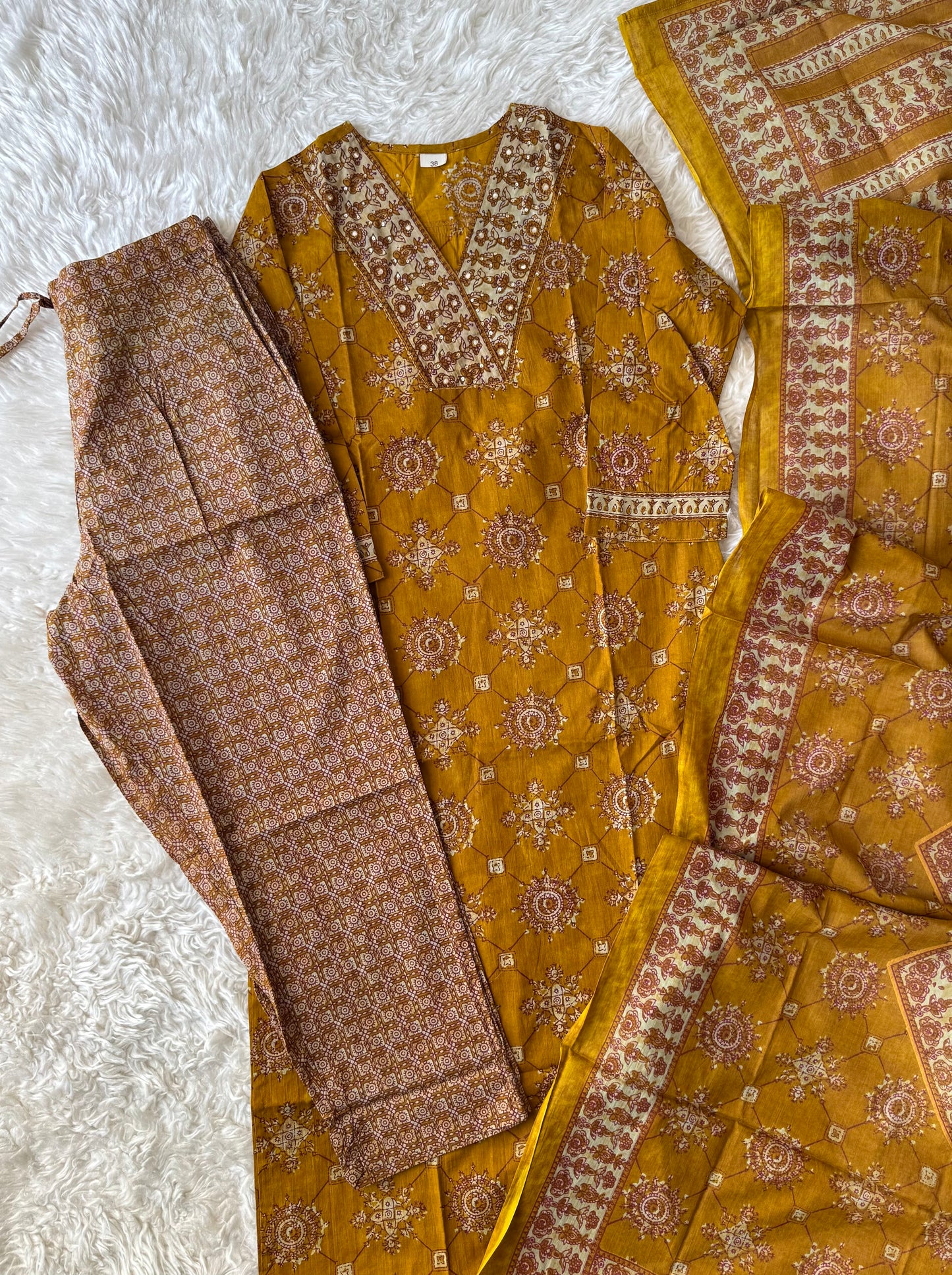 Premium Cotton Kurti Pant Dupatta Set