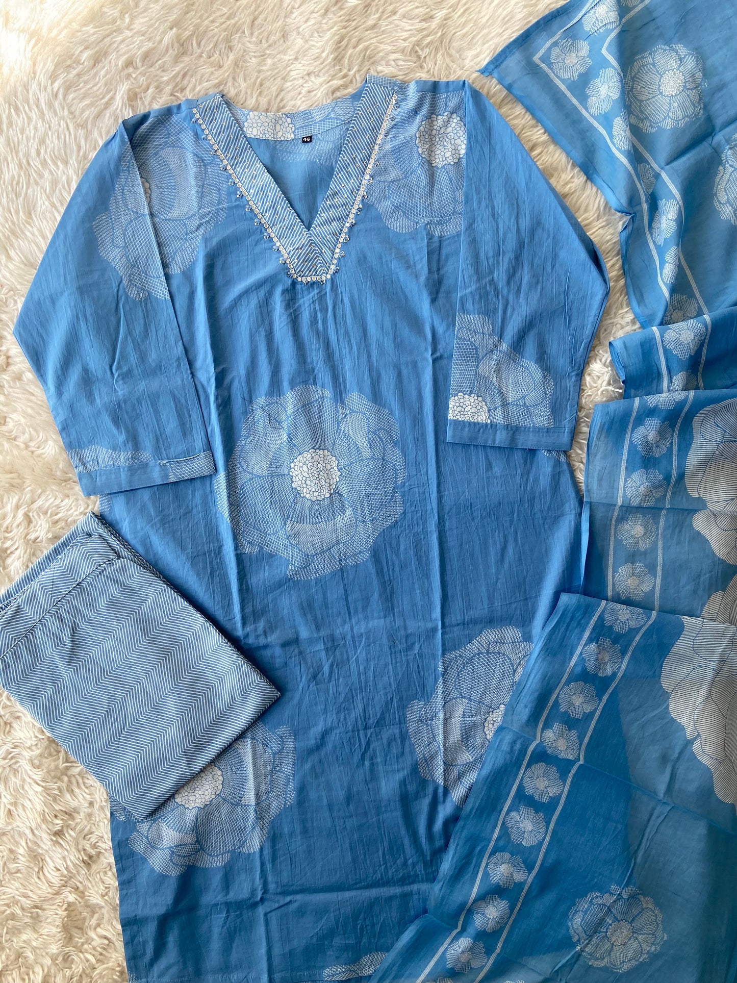 Premium Cotton Kurti Pant Dupatta Set
