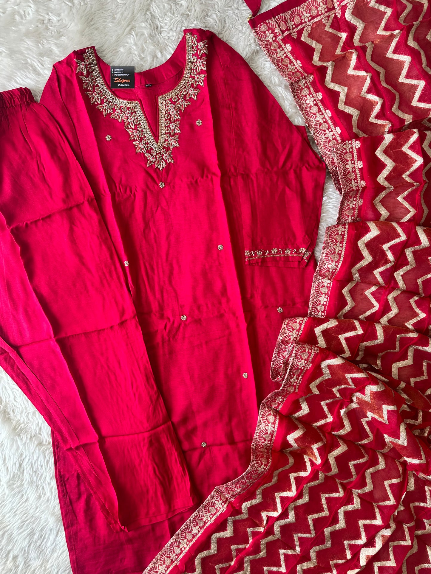 Dola Silk Kurti Pant Dupatta Set
