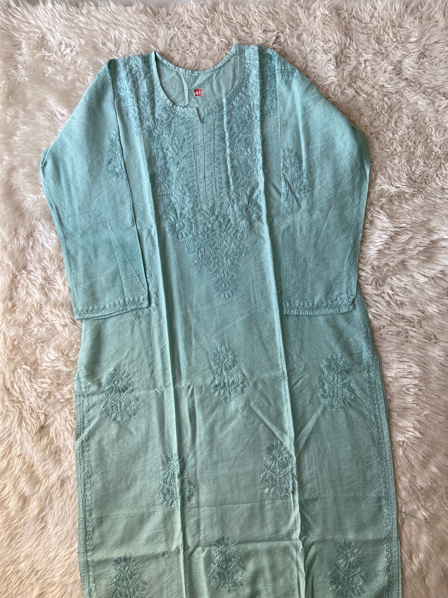 Muslin Silk Chikankari kurti