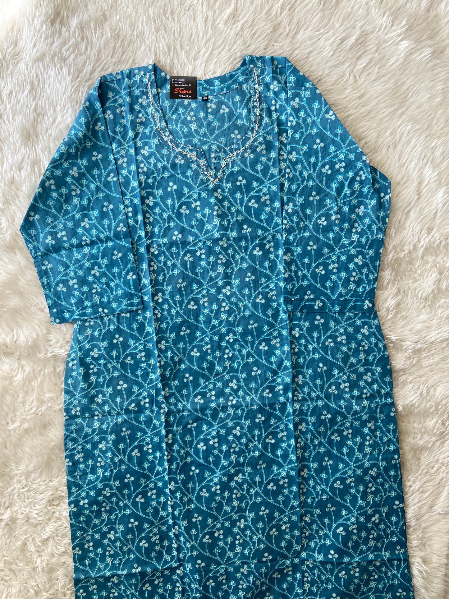 Breathable Cotton Kurti Pant Cotton Dupatta Set