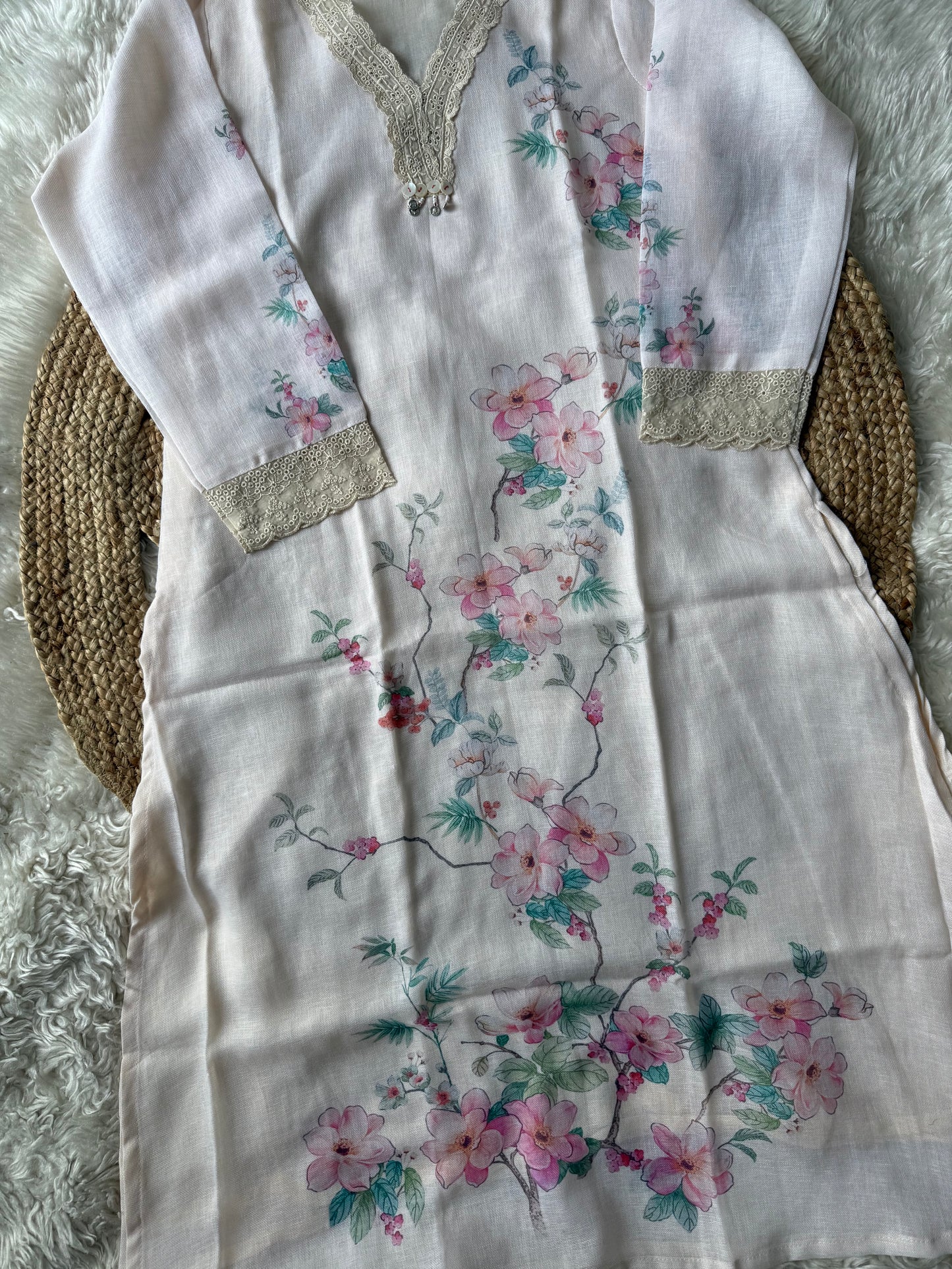 Linen Kurti Pant Dupatta Set