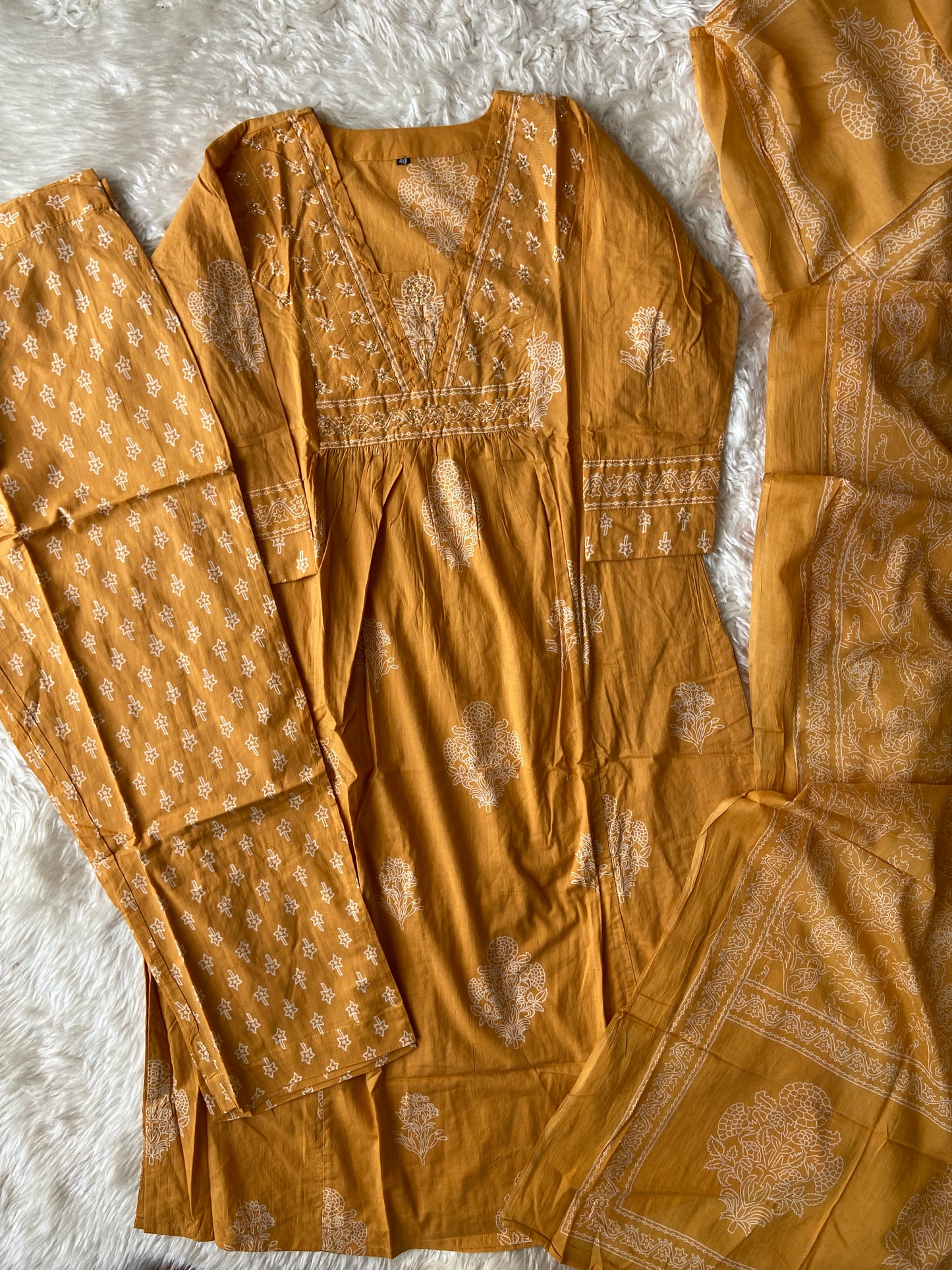 Premium Cotton Kurti Pant Dupatta Set