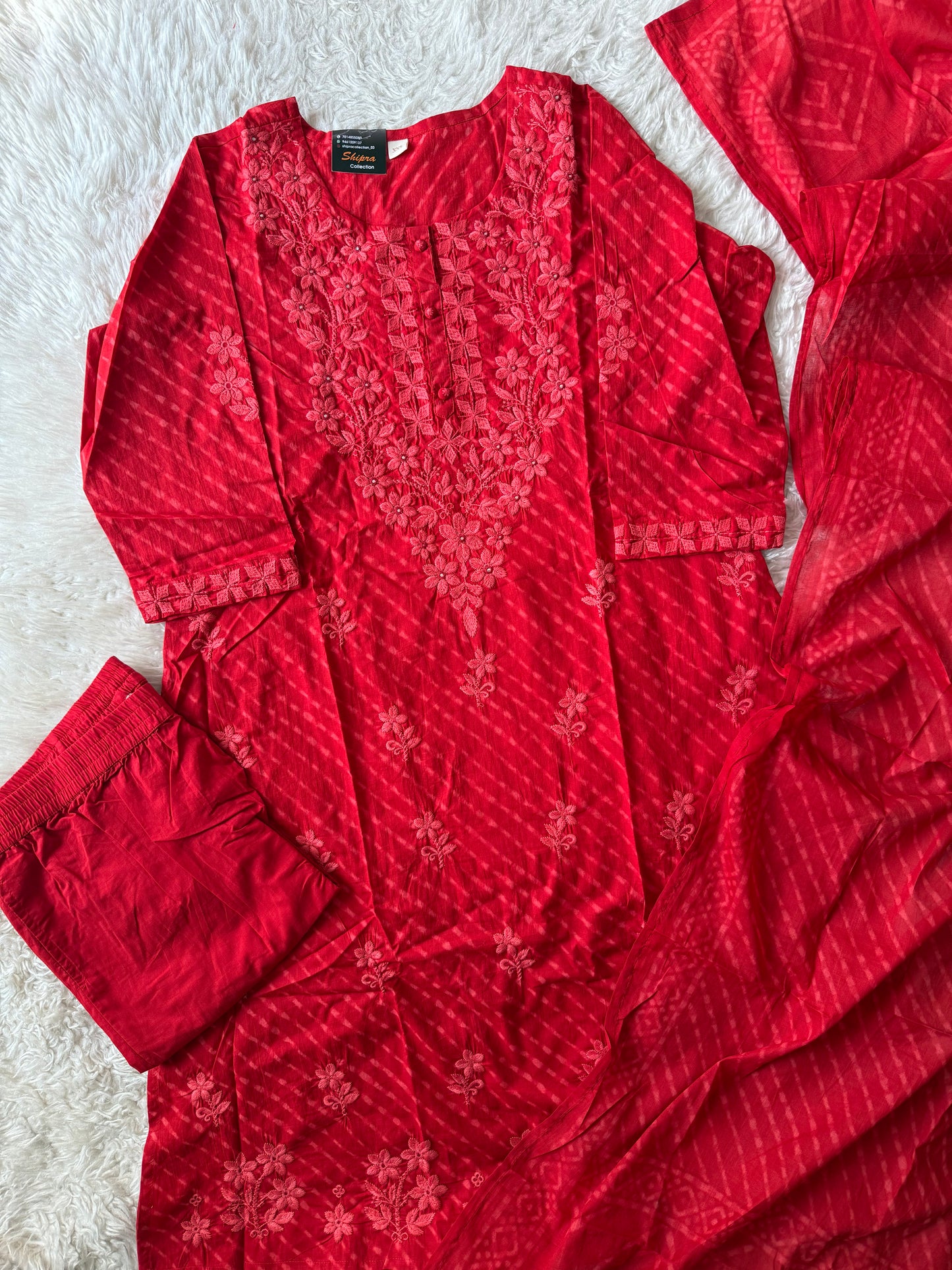 Premium Cotton Kurti Pant Dupatta Set