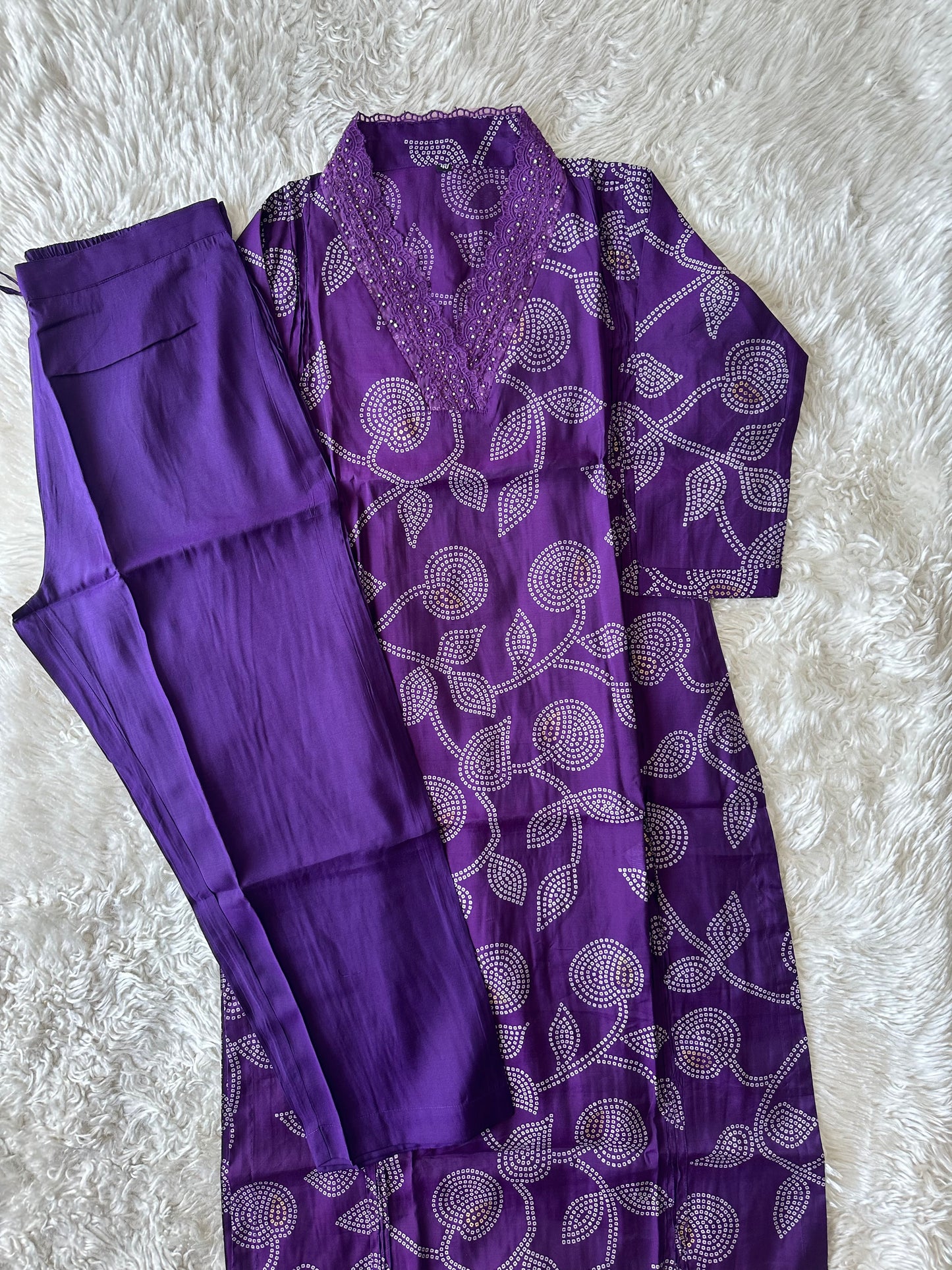 Pure Muslin Silk Kurti Pant Set