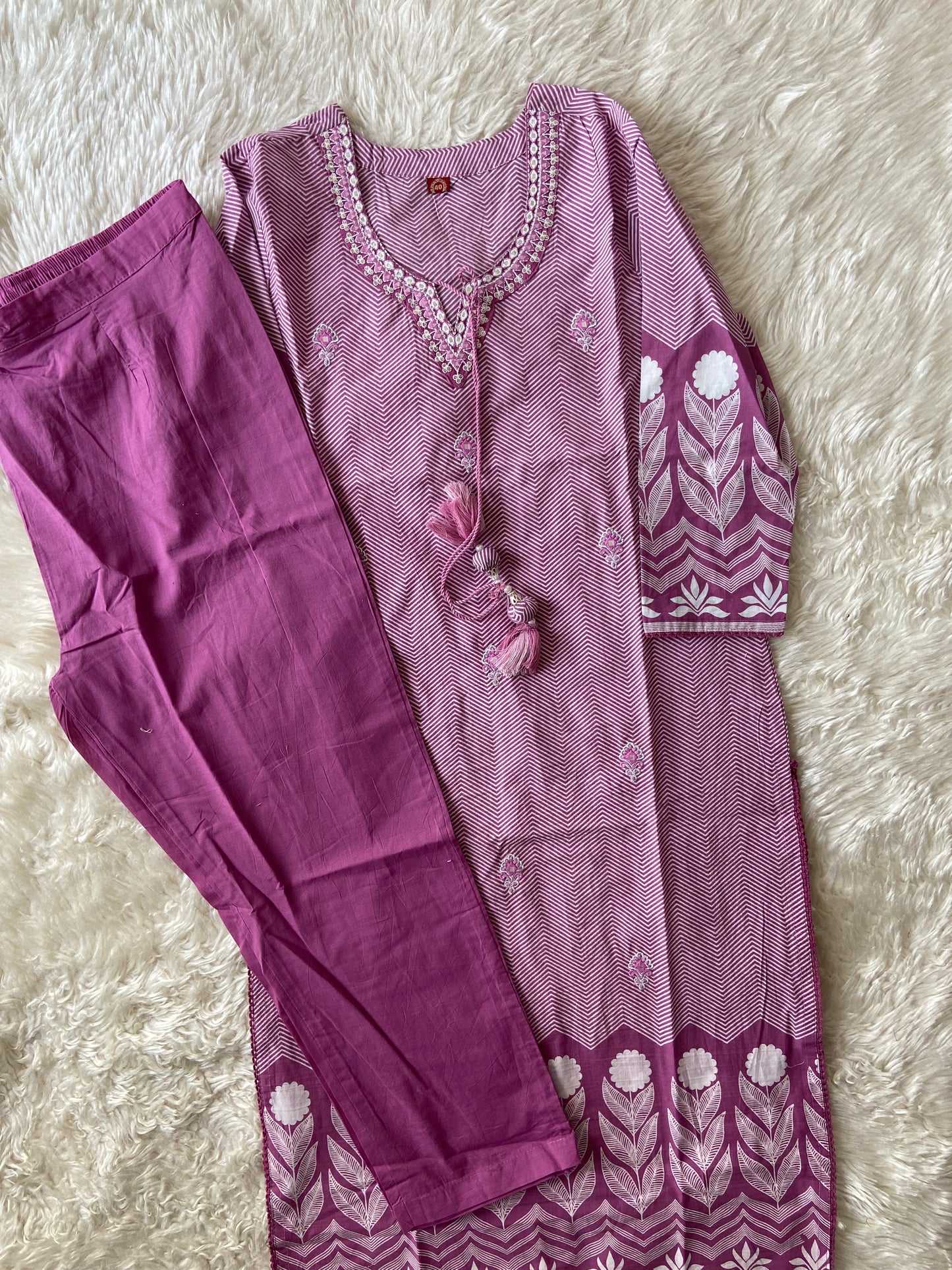 Pure Cotton Kurti Pant Set