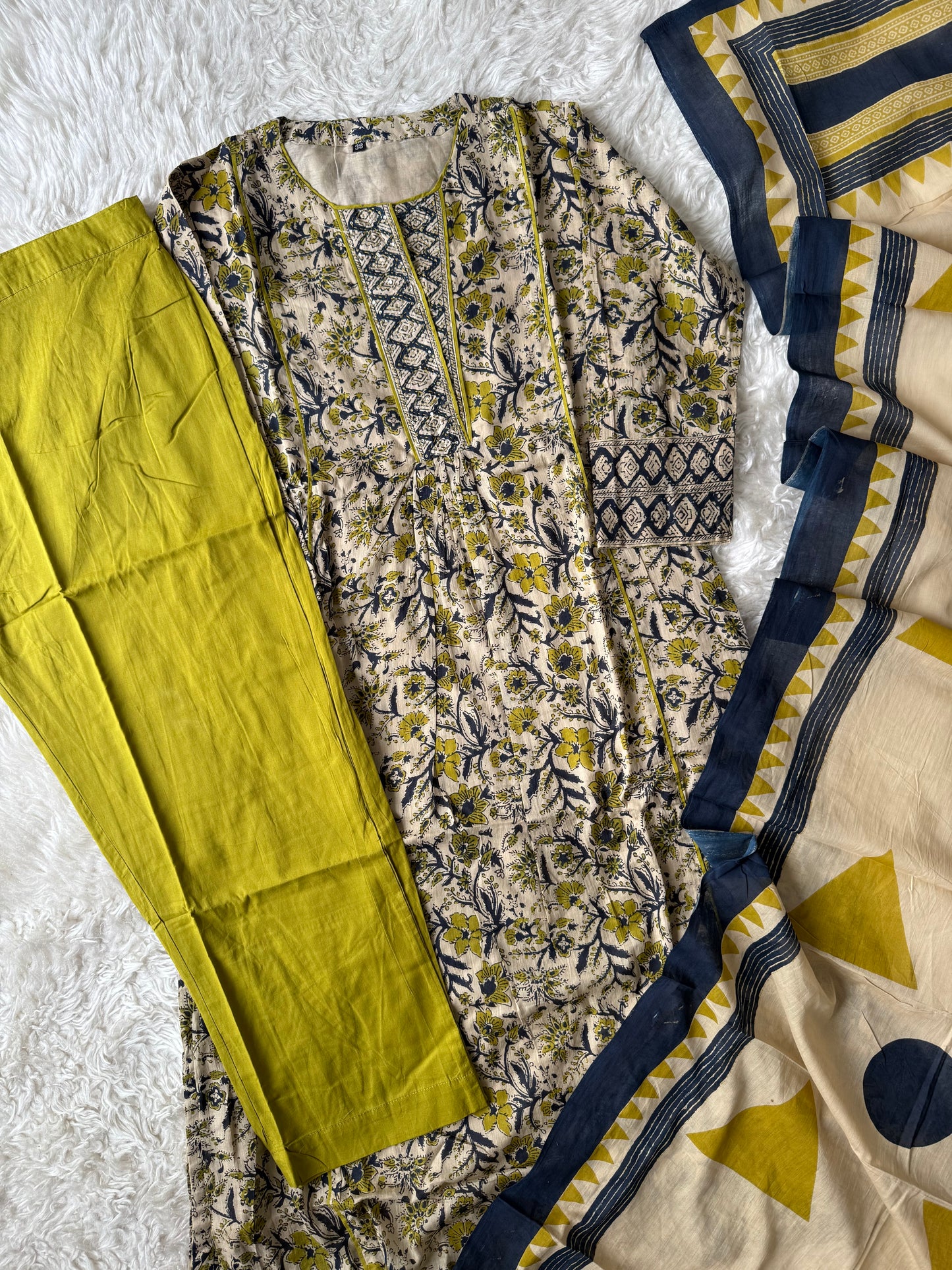 Premium Mul Cotton Kurti Pant Dupatta Set
