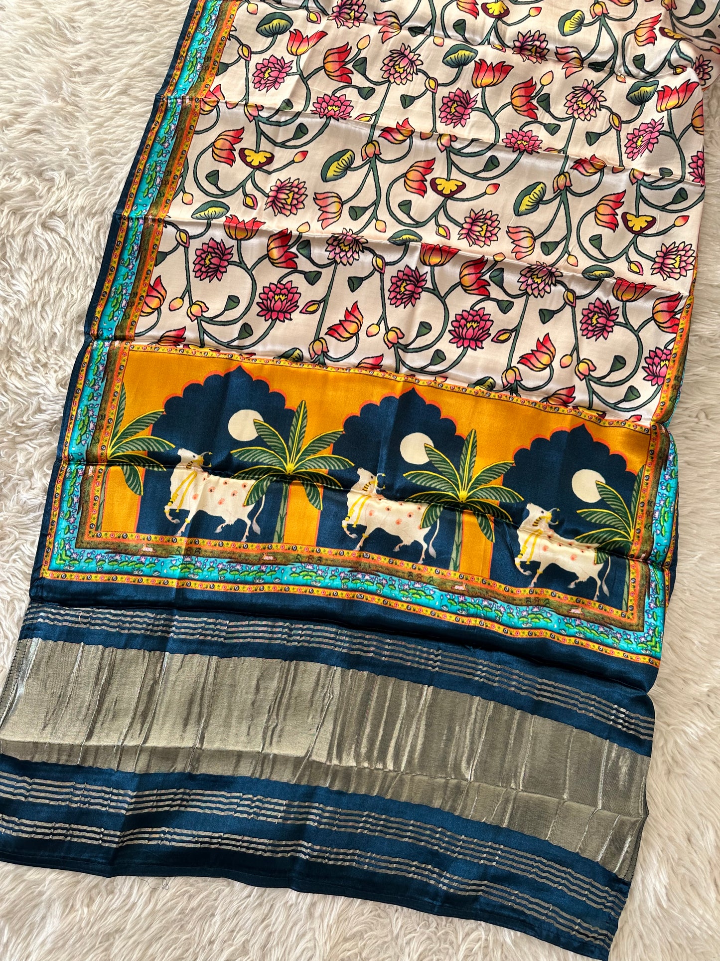 Plus Size Gazi Silk Kurti Pant Dupatta Set