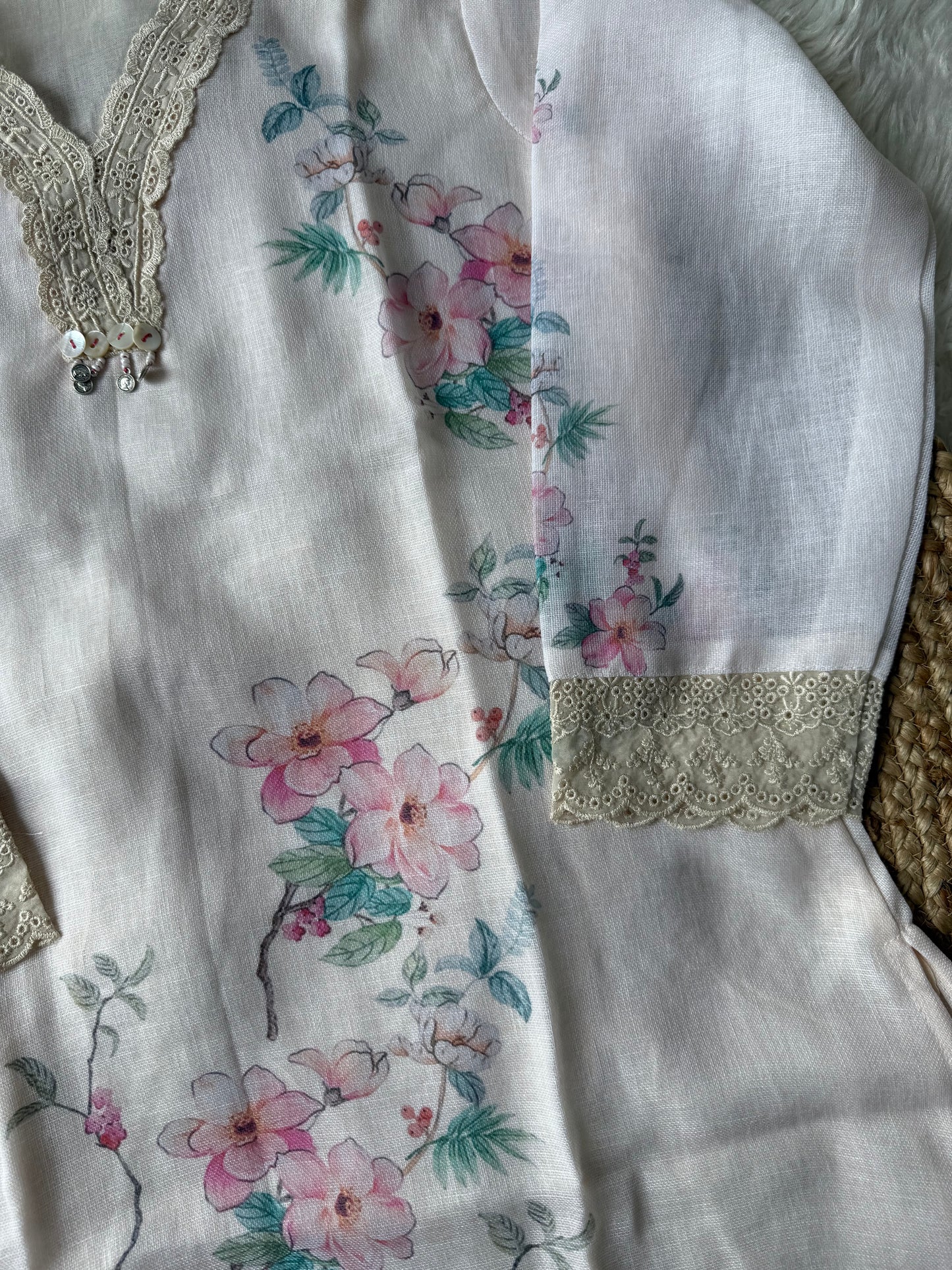 Linen Kurti Pant Dupatta Set