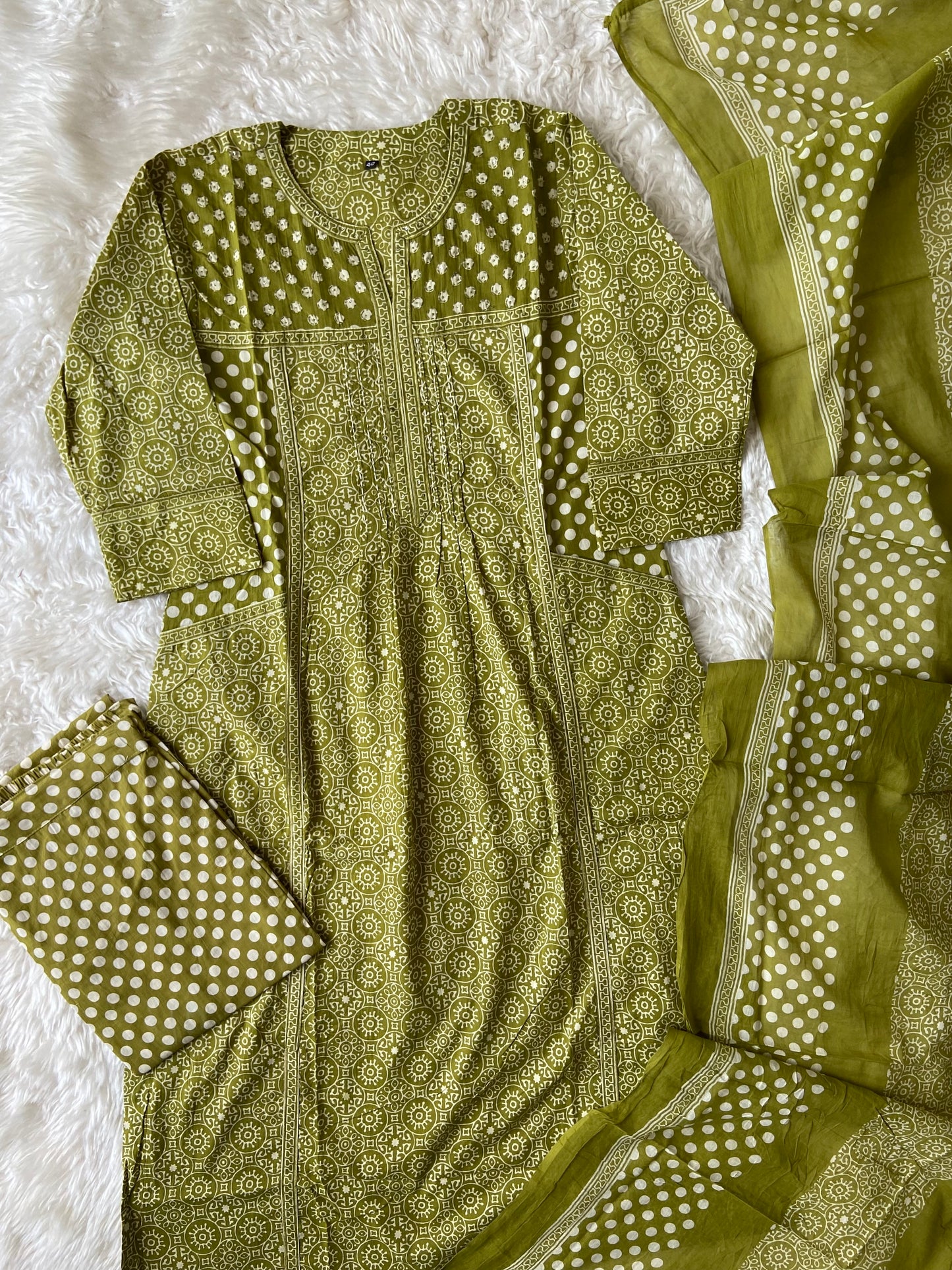 Premium Cotton Kurti Pant Dupatta Set