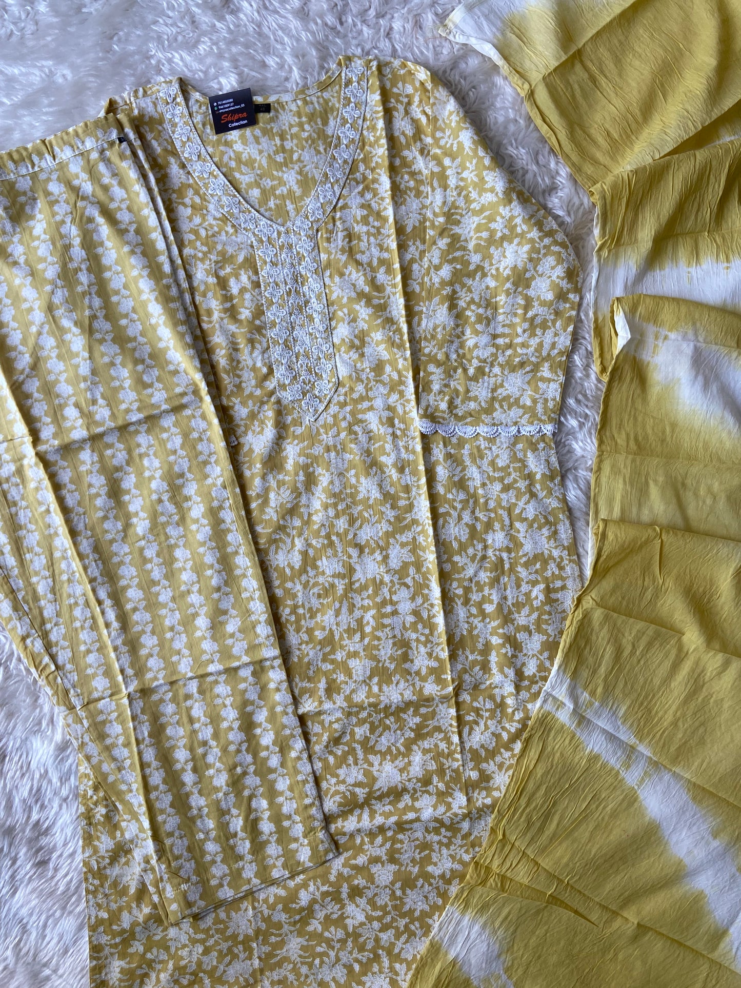 Steal Deal 🚨 Premium Cotton Kurti Pant Dupatta Set