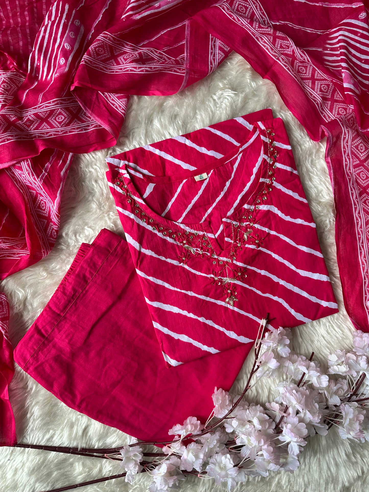 Premium Cotton Kurti Pant Dupatta Set