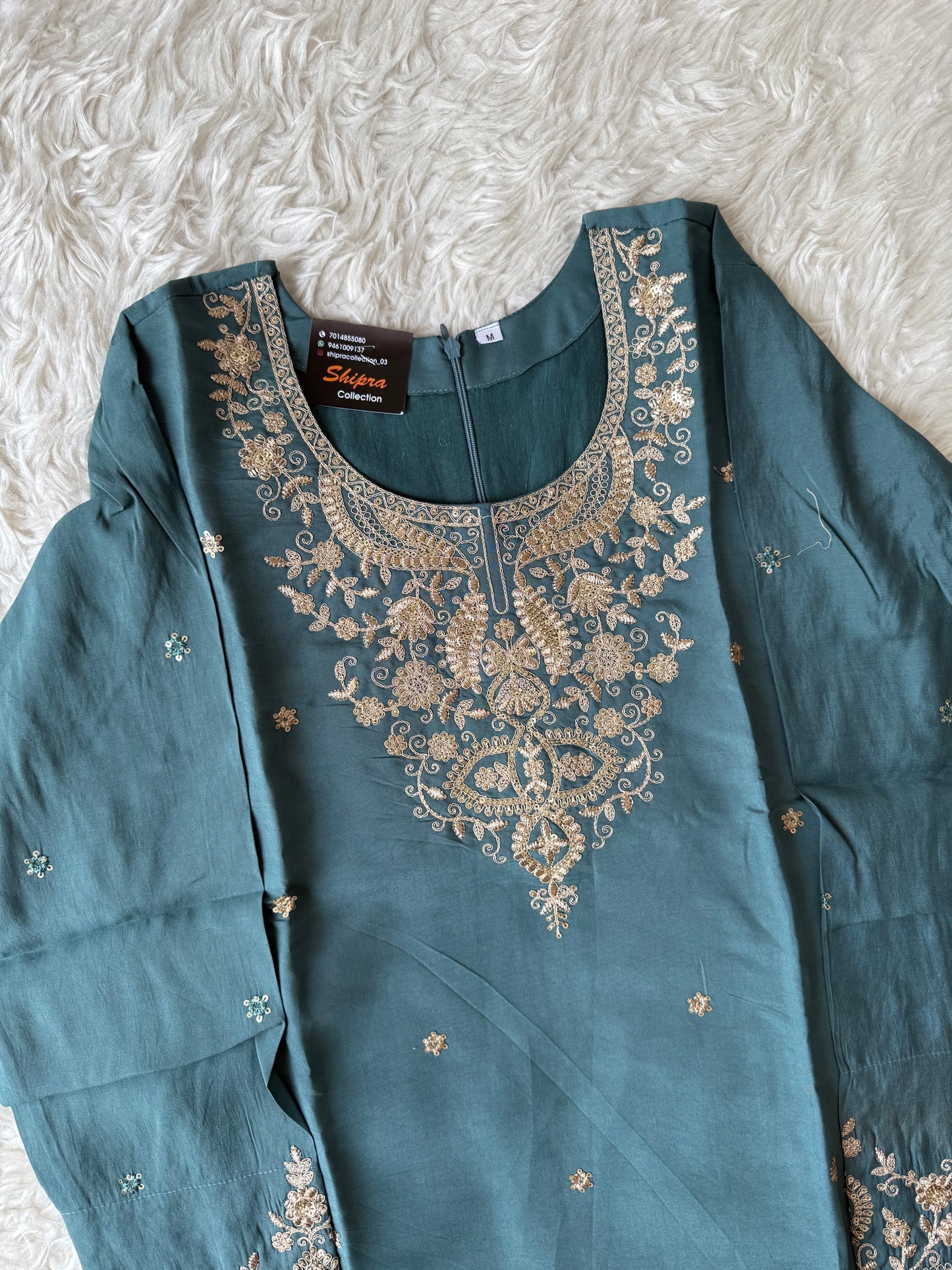 Muslin Silk Kurti Sharara Dupatta Set