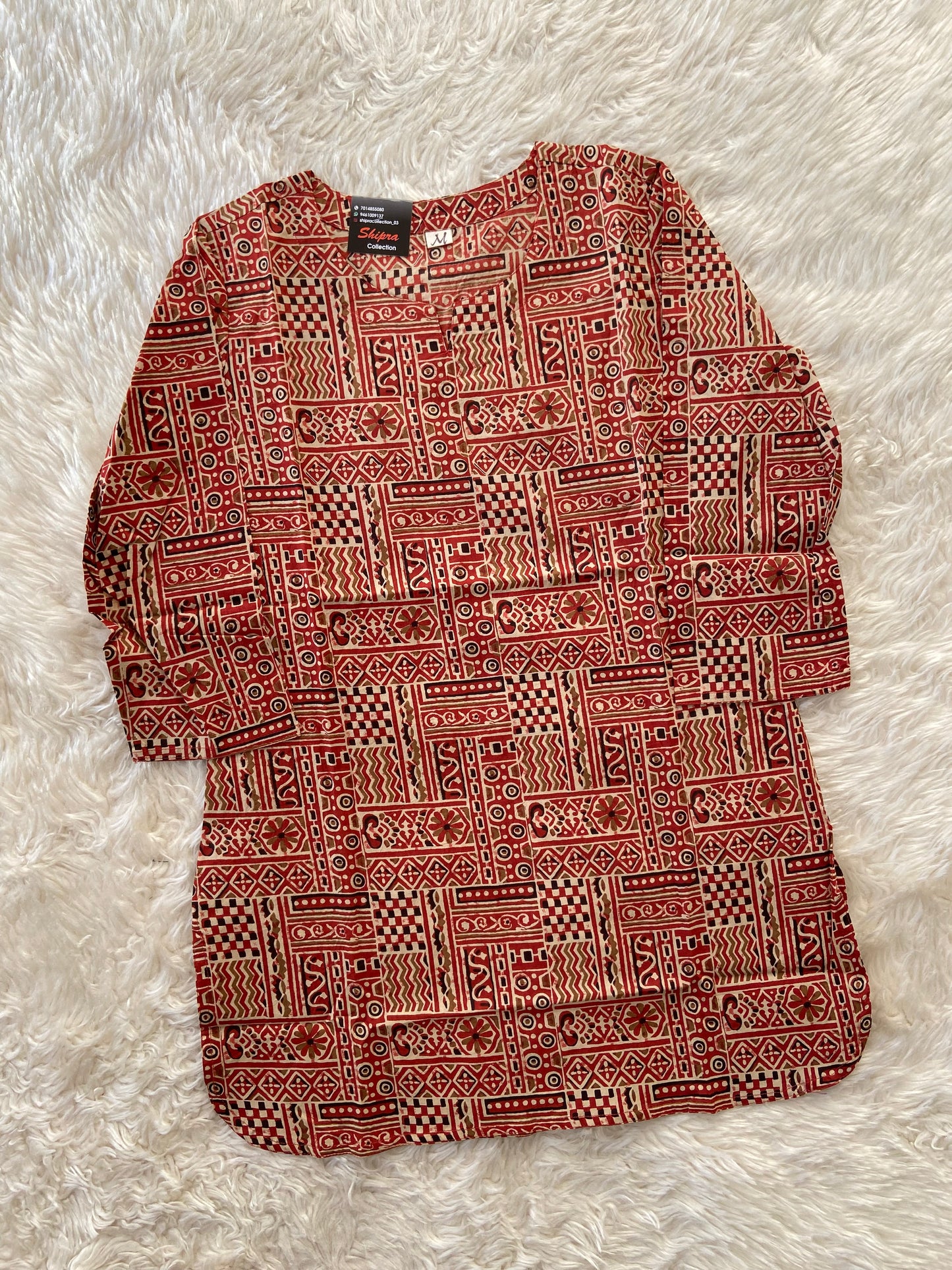 Plus Size Kalamkari Print Lounge Wear