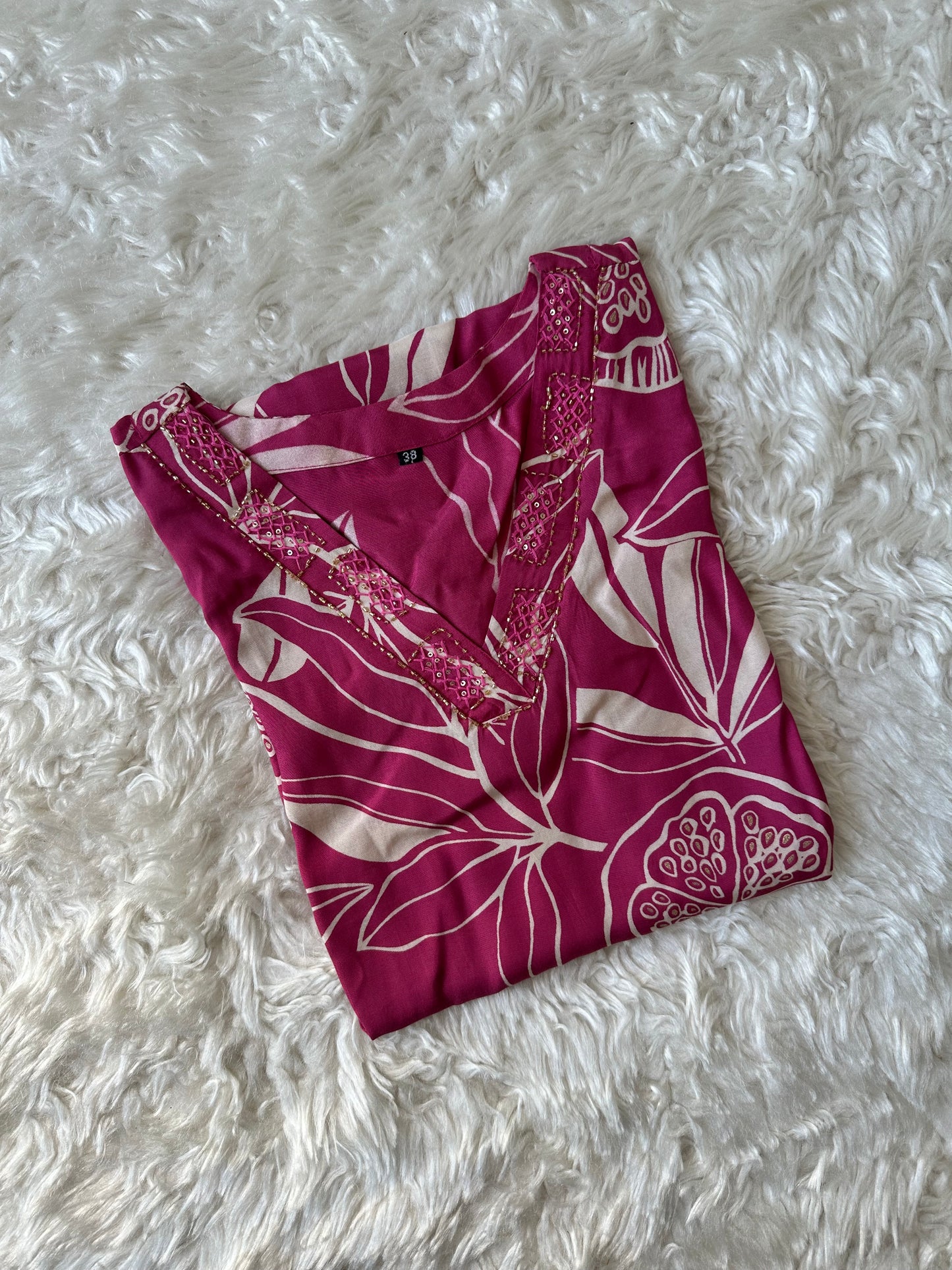 Crepe Silk Kurti Pant Set