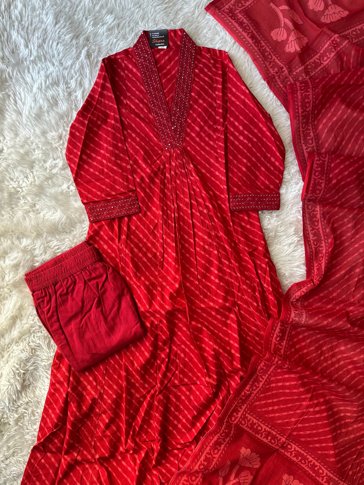 Premium Cotton Lehariya Set
