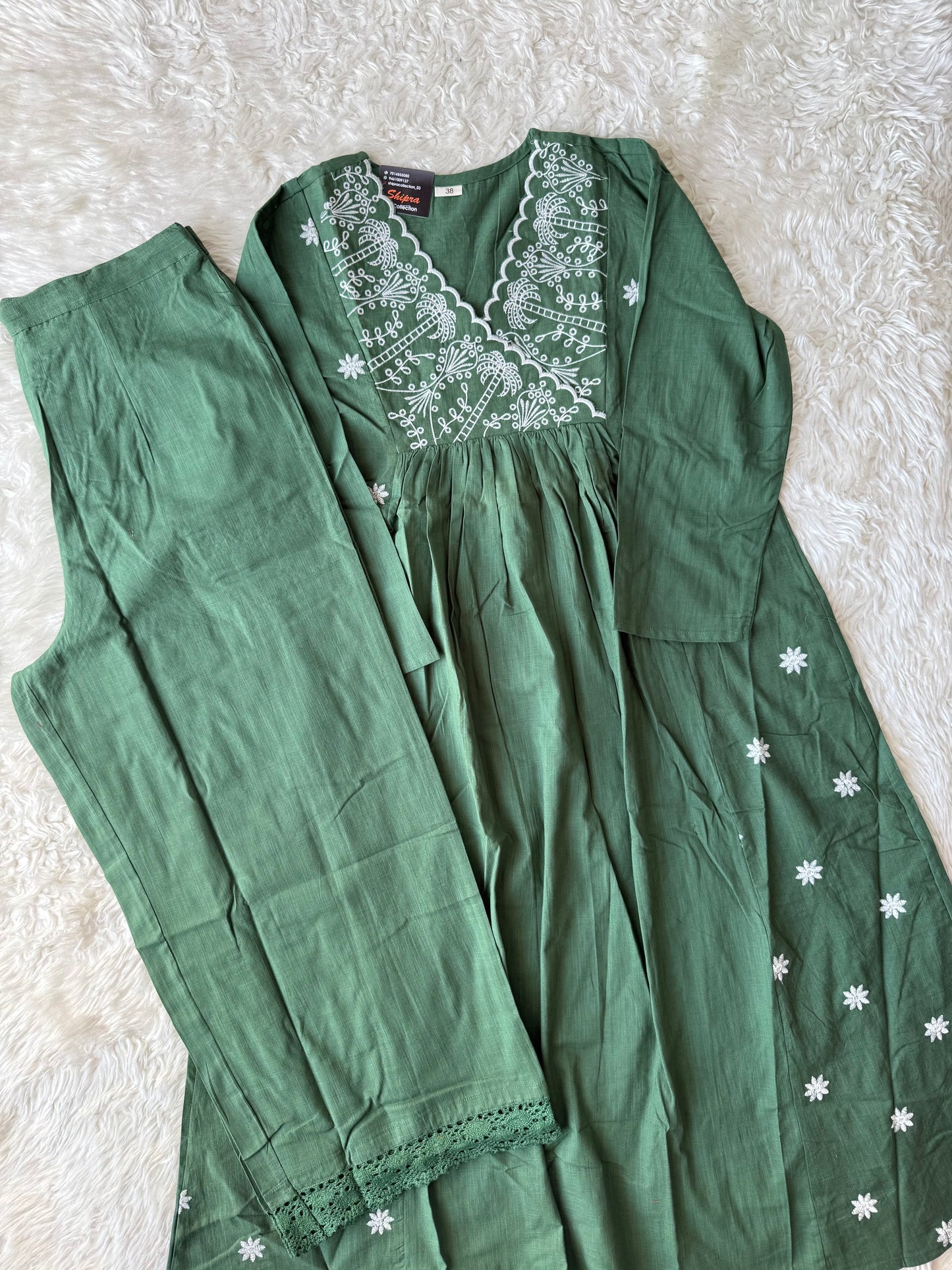 Khadi Cotton Kurti Plazo Set