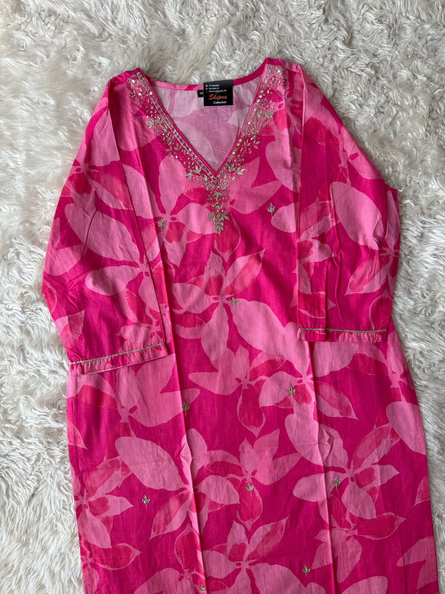 Mul Cotton Kurti Pant Dupatta Set