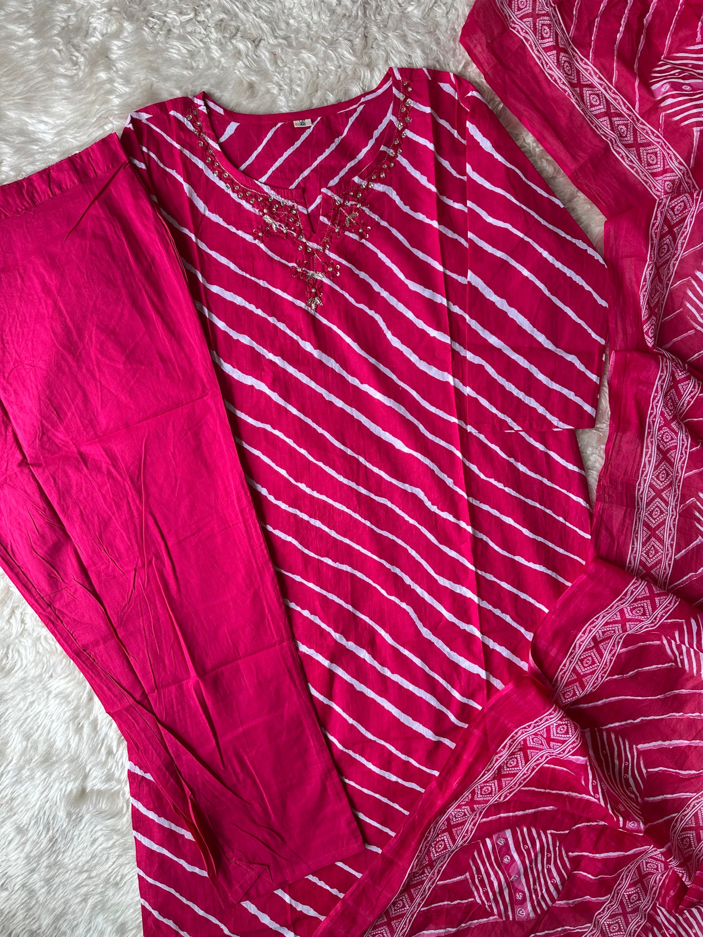Premium Cotton Kurti Pant Dupatta Set