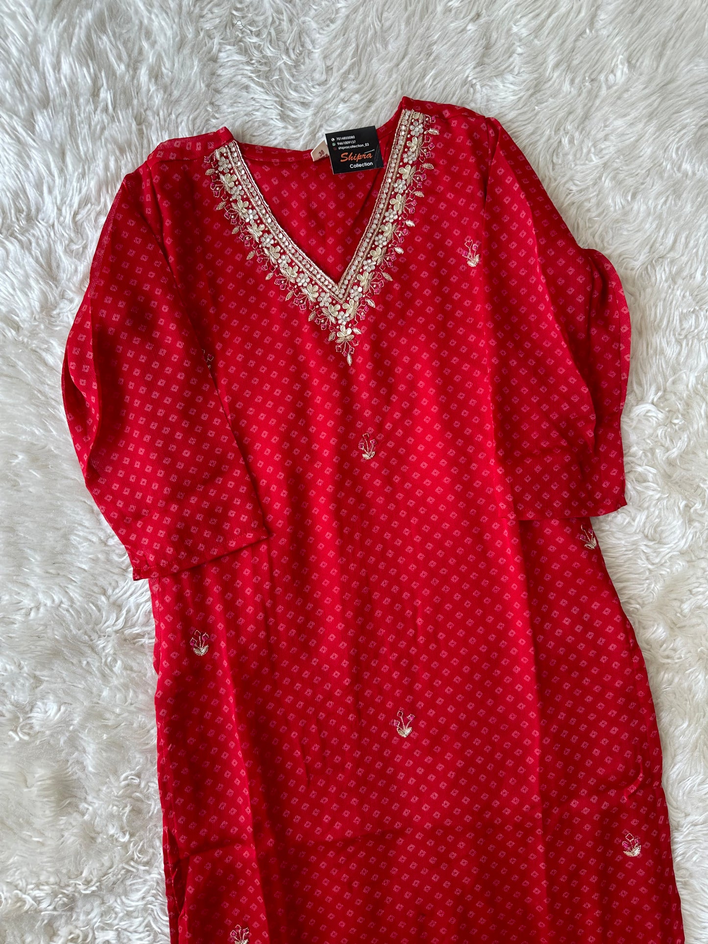 Pure Chinon Kurti Pant Set