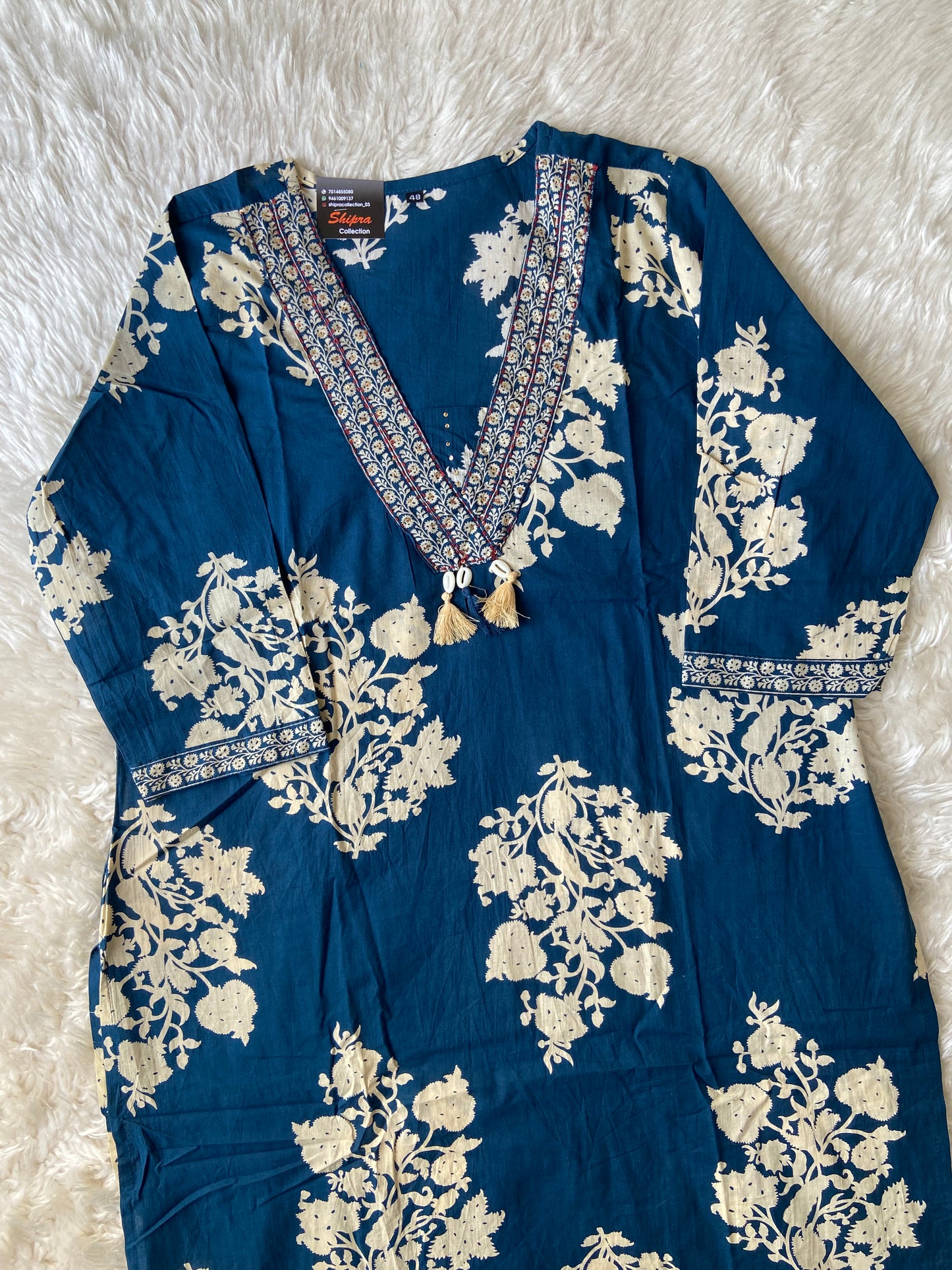 Pure Cotton Kurti Pant Dupatta Set