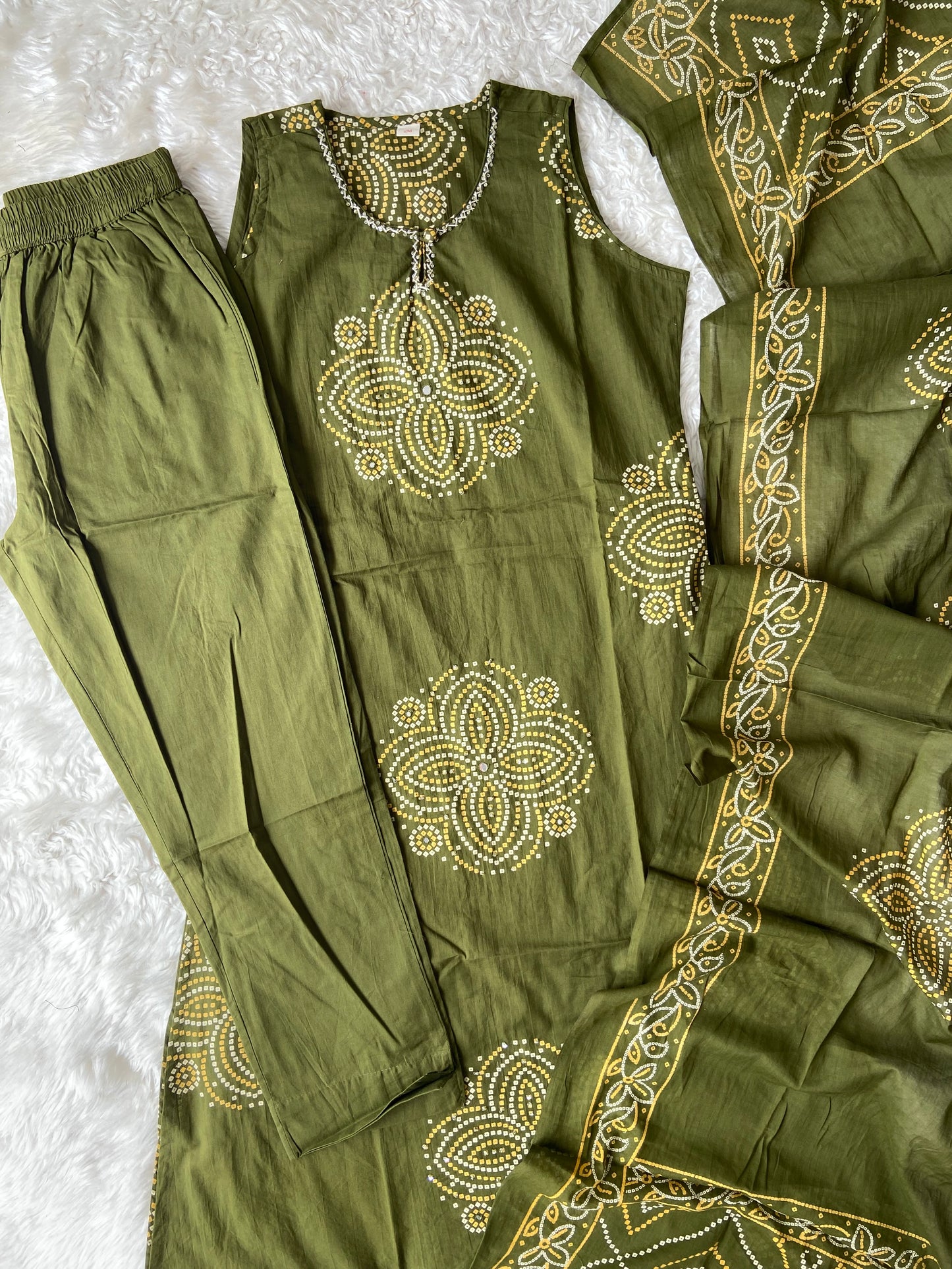 Premium Cotton Kurti Pant Dupatta Set