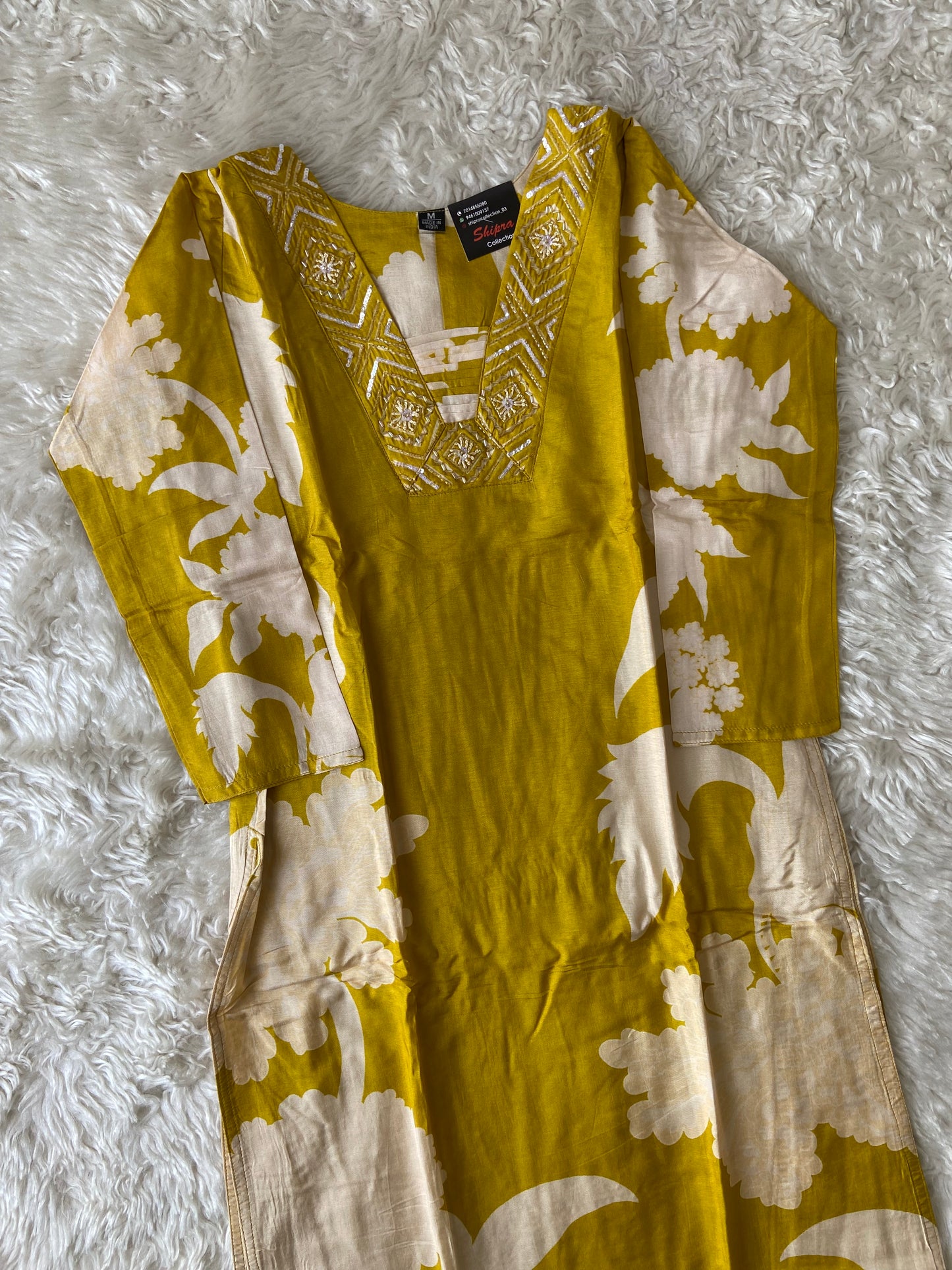Russian Silk Kurti Pant Dupatta Set