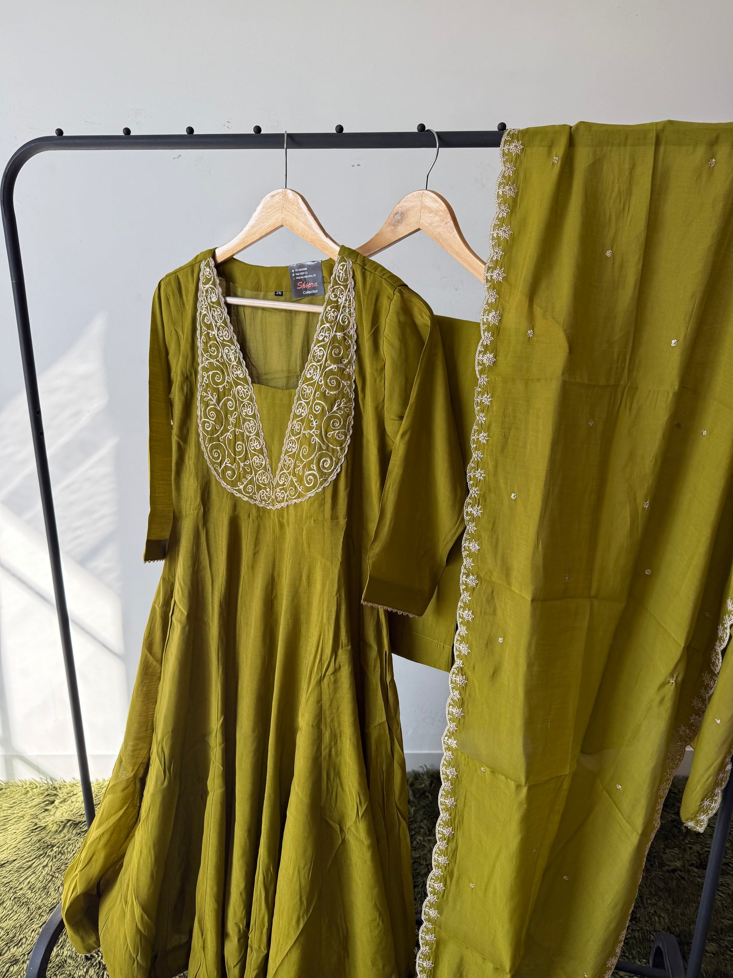 Pure Modal Chanderi Kurti Pant Dupatta Set