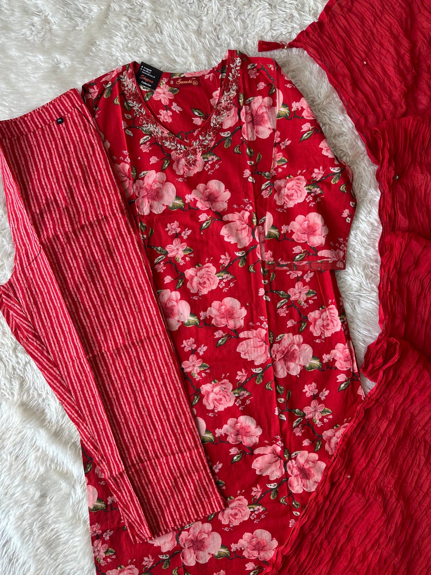 Premium Cotton Kurti Pant Dupatta Set