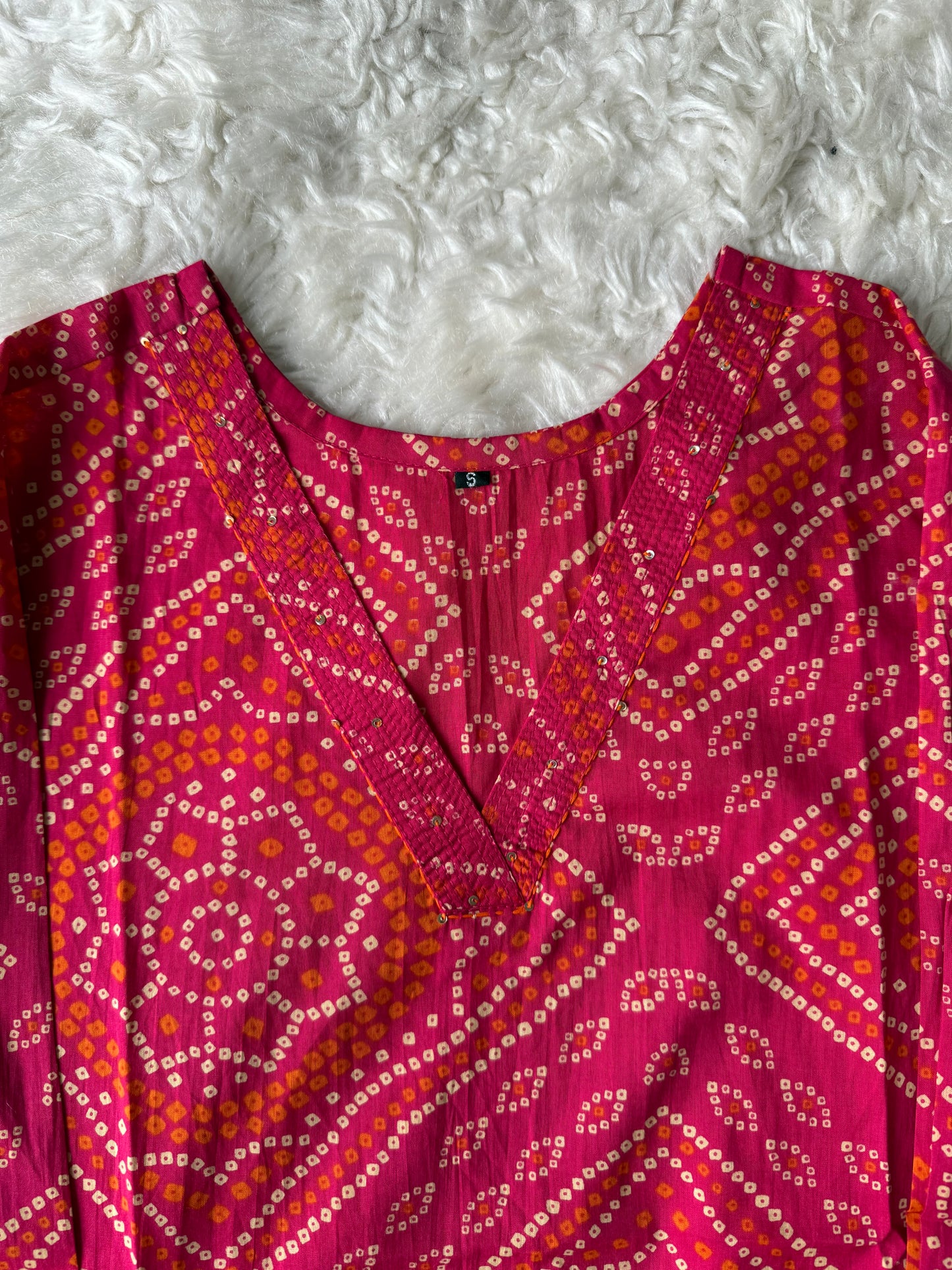 Premium Cotton Bandhej Kurti