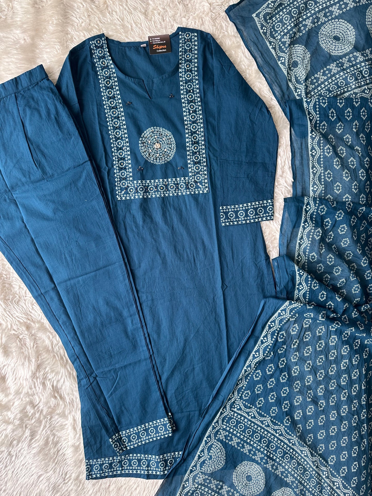 Premium Cotton Kurti Pant Dupatta Set