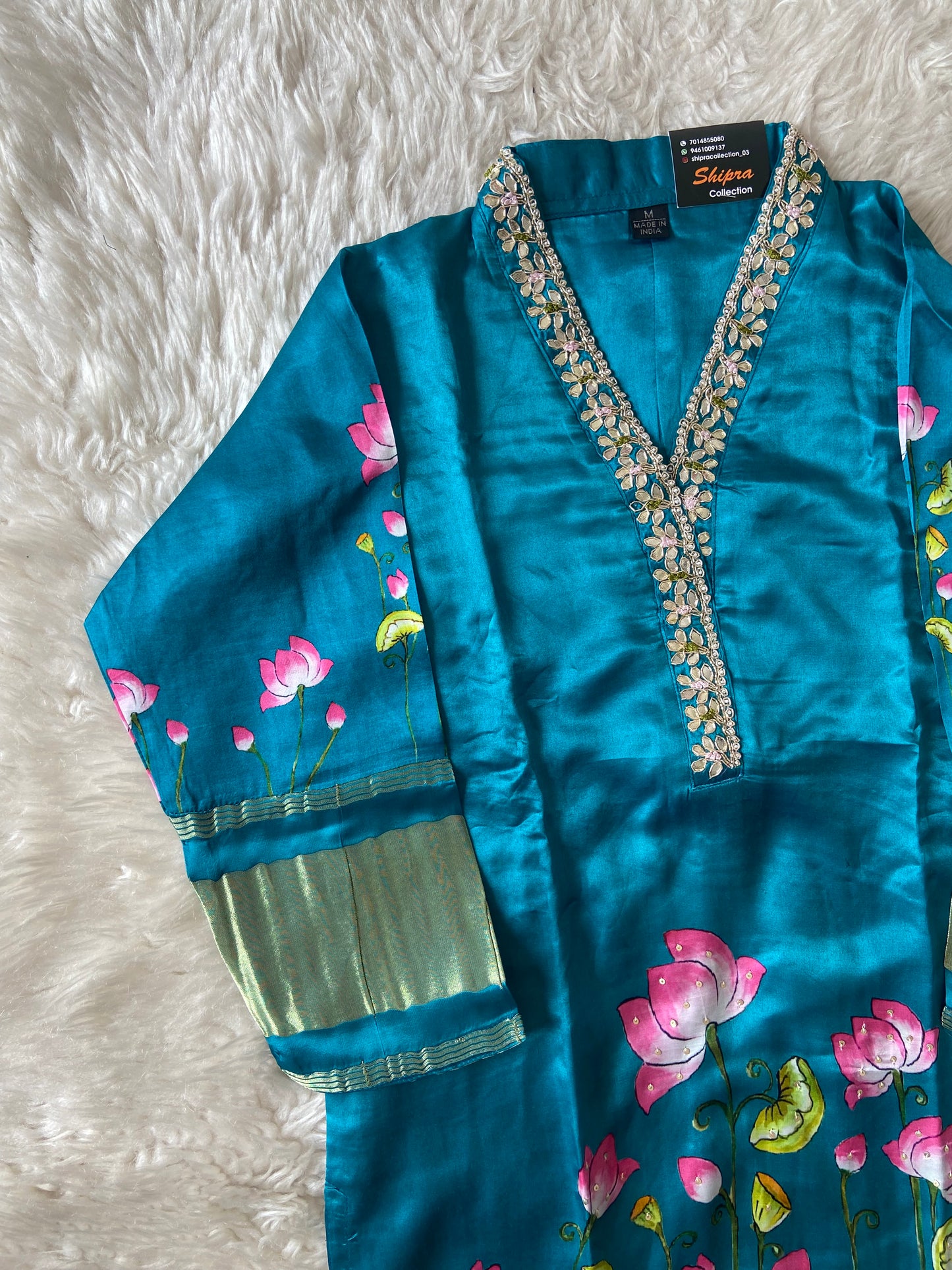 Gazi Silk Kurti Pant Dupatta Set