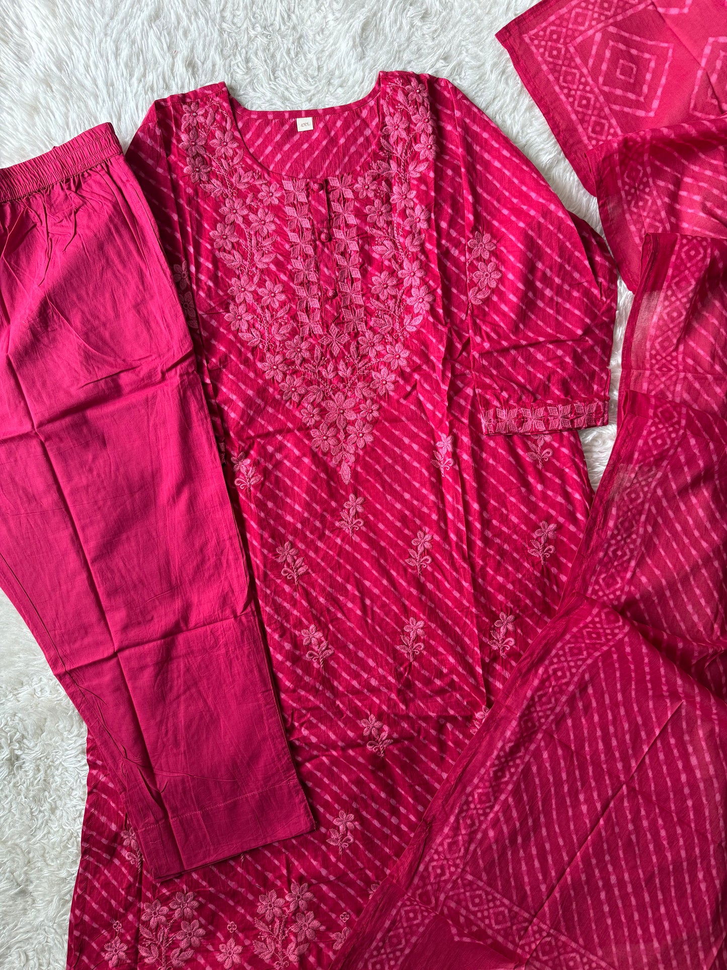 Premium Cotton Kurti Pant Dupatta Set