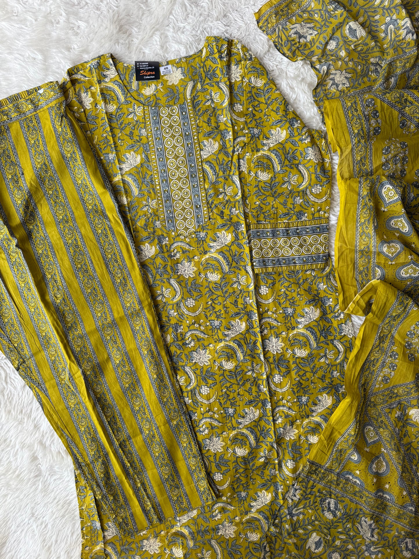 Premium Cotton Kurti Pant Dupatta Set