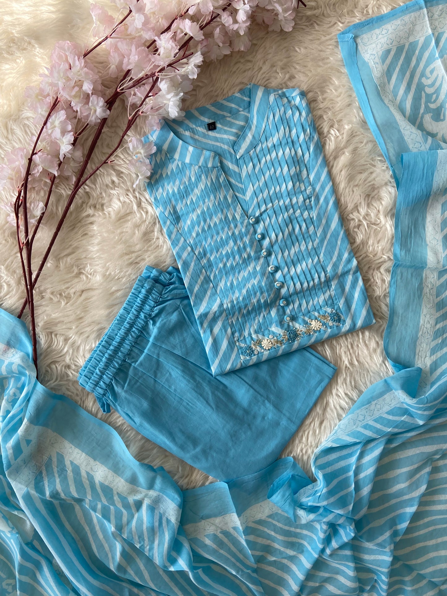 Premium Cotton Kurti Pant Dupatta Set