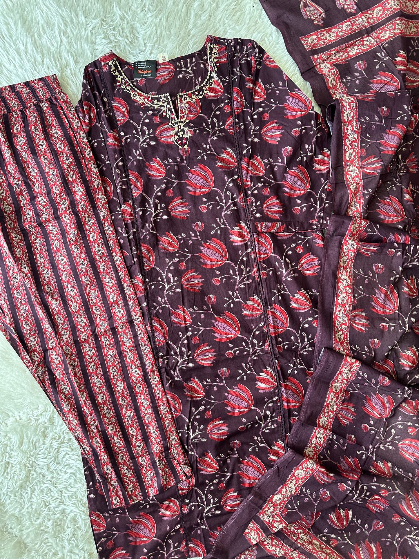 Premium Cotton Kurti Pant Dupatta Set