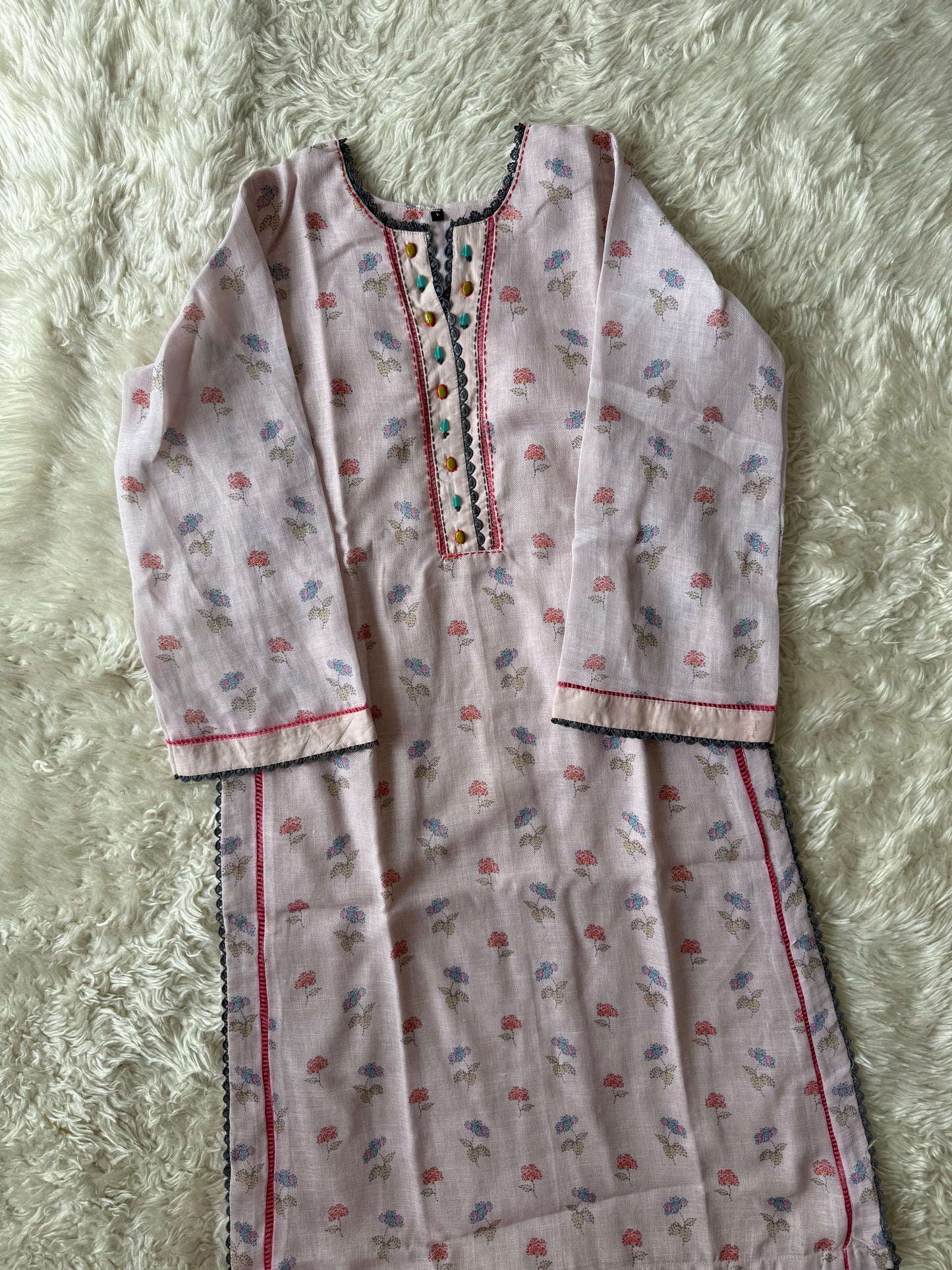Linen Kurti Pant Dupatta Set