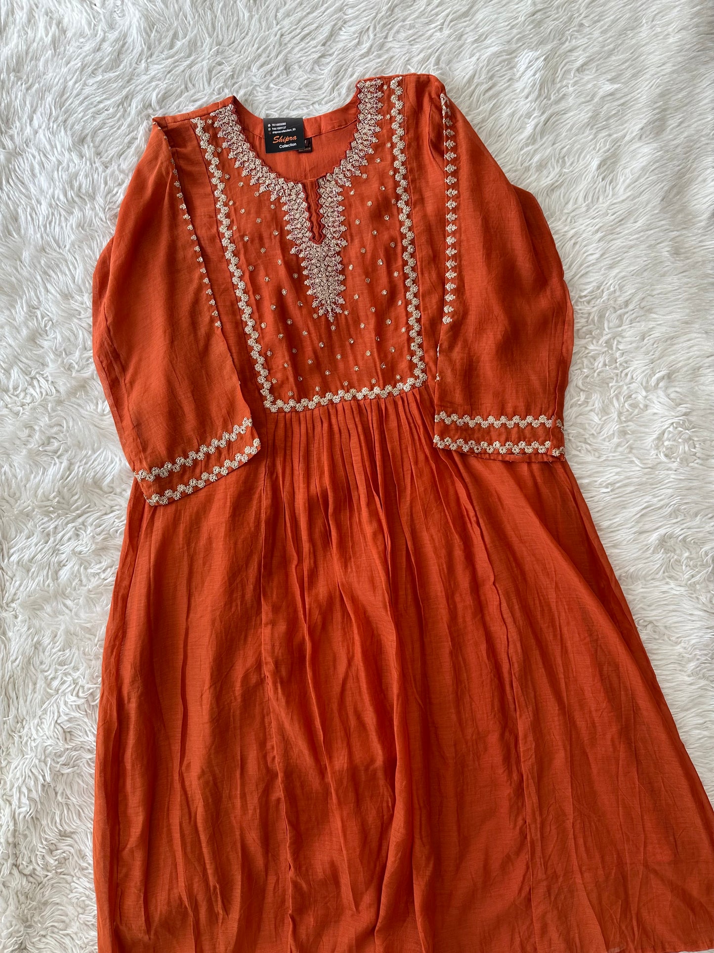 Mul Chanderi Kurti Pant Dupatta Set