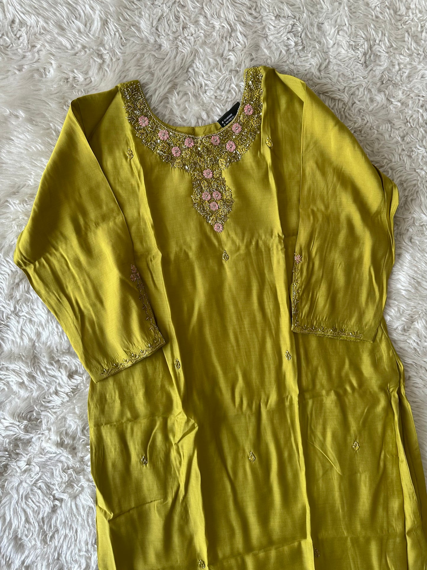 Plus size Roman Silk Kurti Pant Dupatta Set
