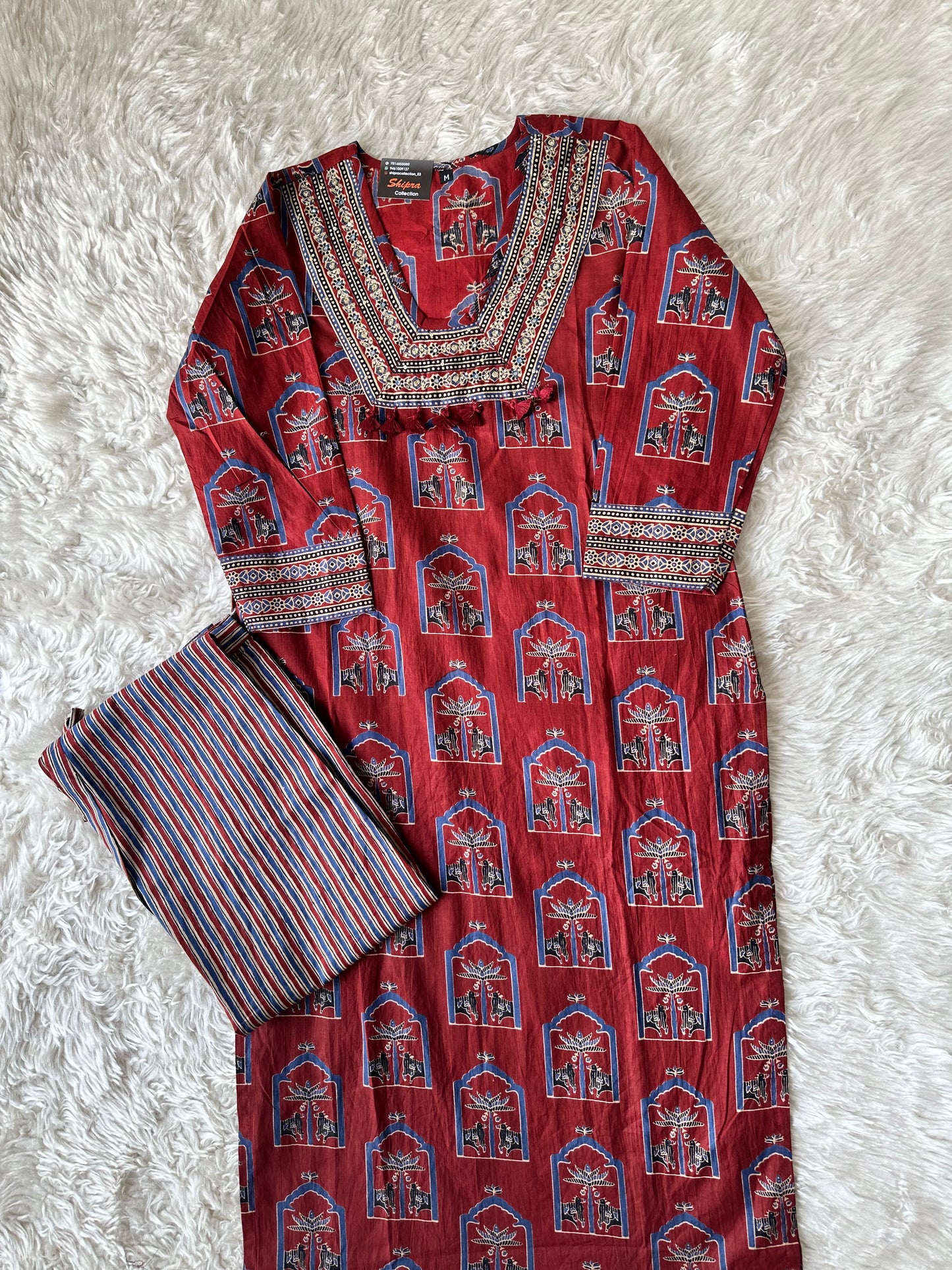 Pure Cotton Kurti Pant Dupatta Set