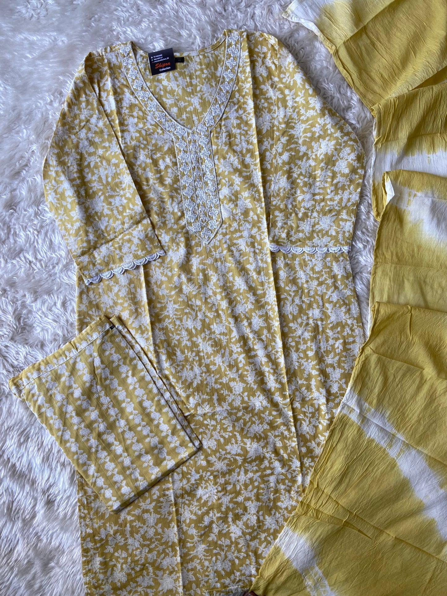 Steal Deal 🚨 Premium Cotton Kurti Pant Dupatta Set